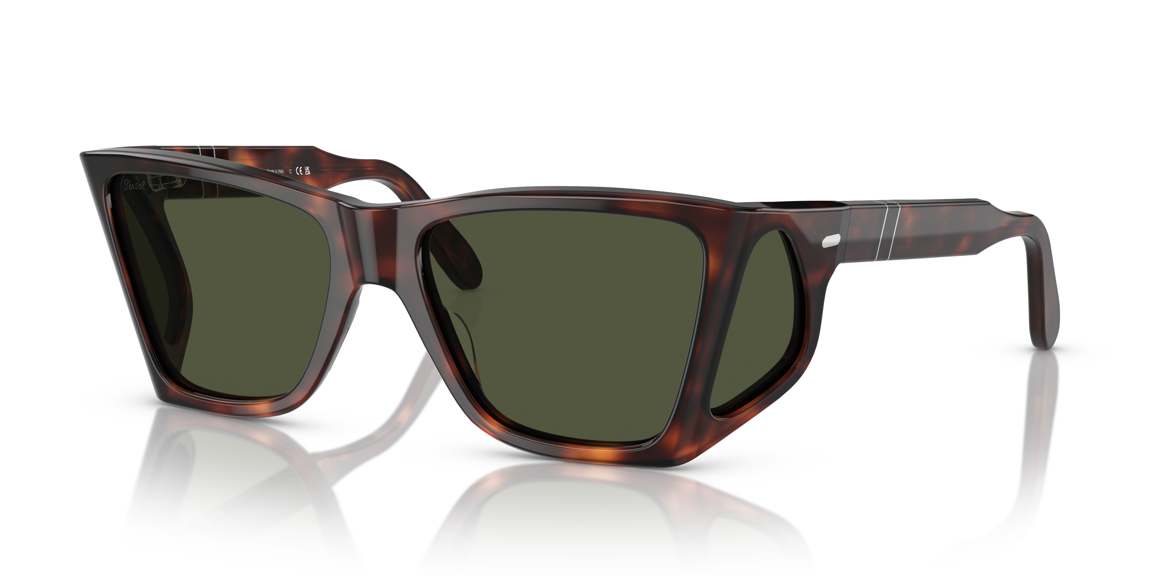 Persol PO0009 with Havana Frame and Green Lenses | Persol® US