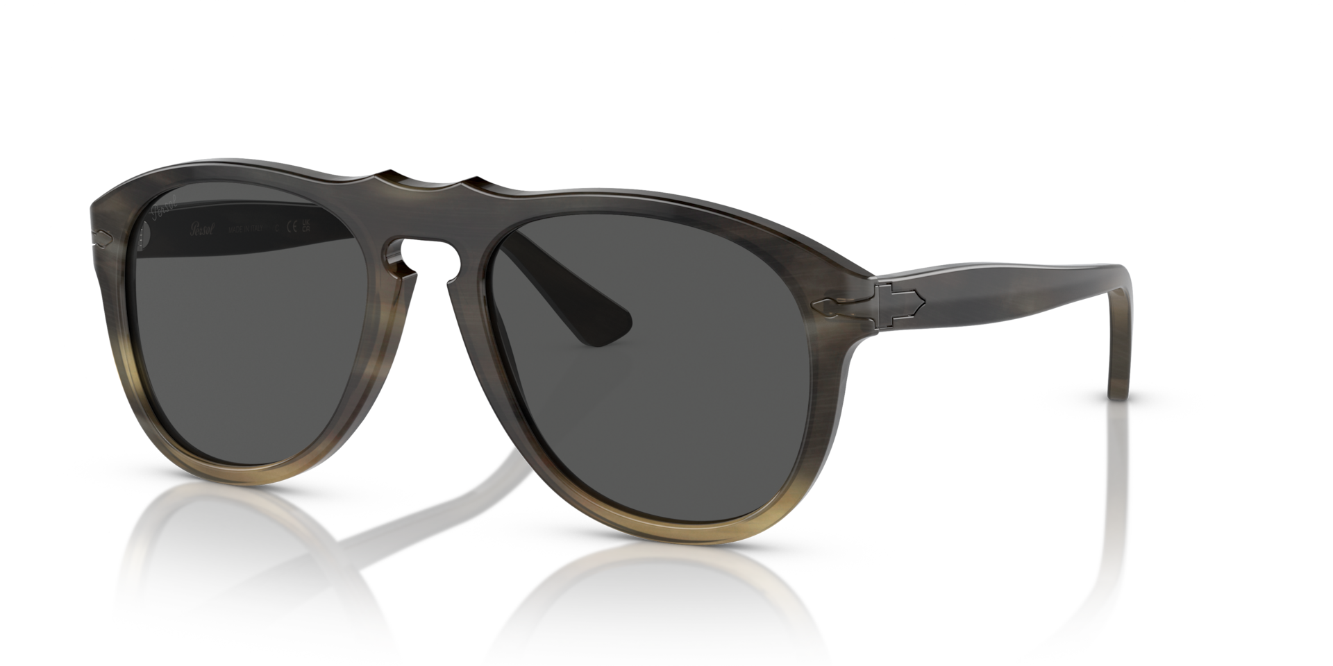 Persol 649 Series - Horn with Light Brown Horn Frame and Grey