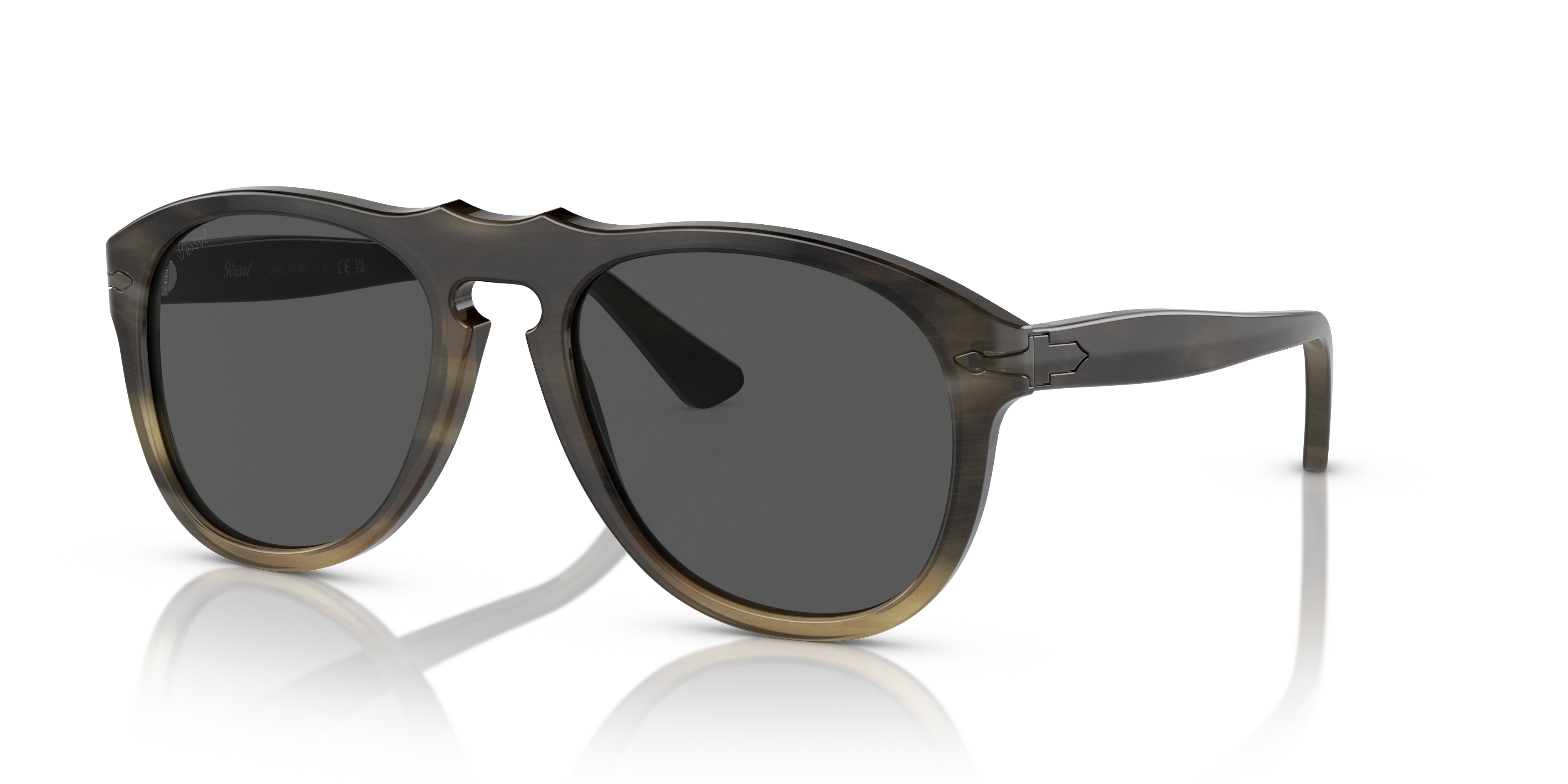 Persol 649 Series - Horn with Light Brown Horn Frame and Grey