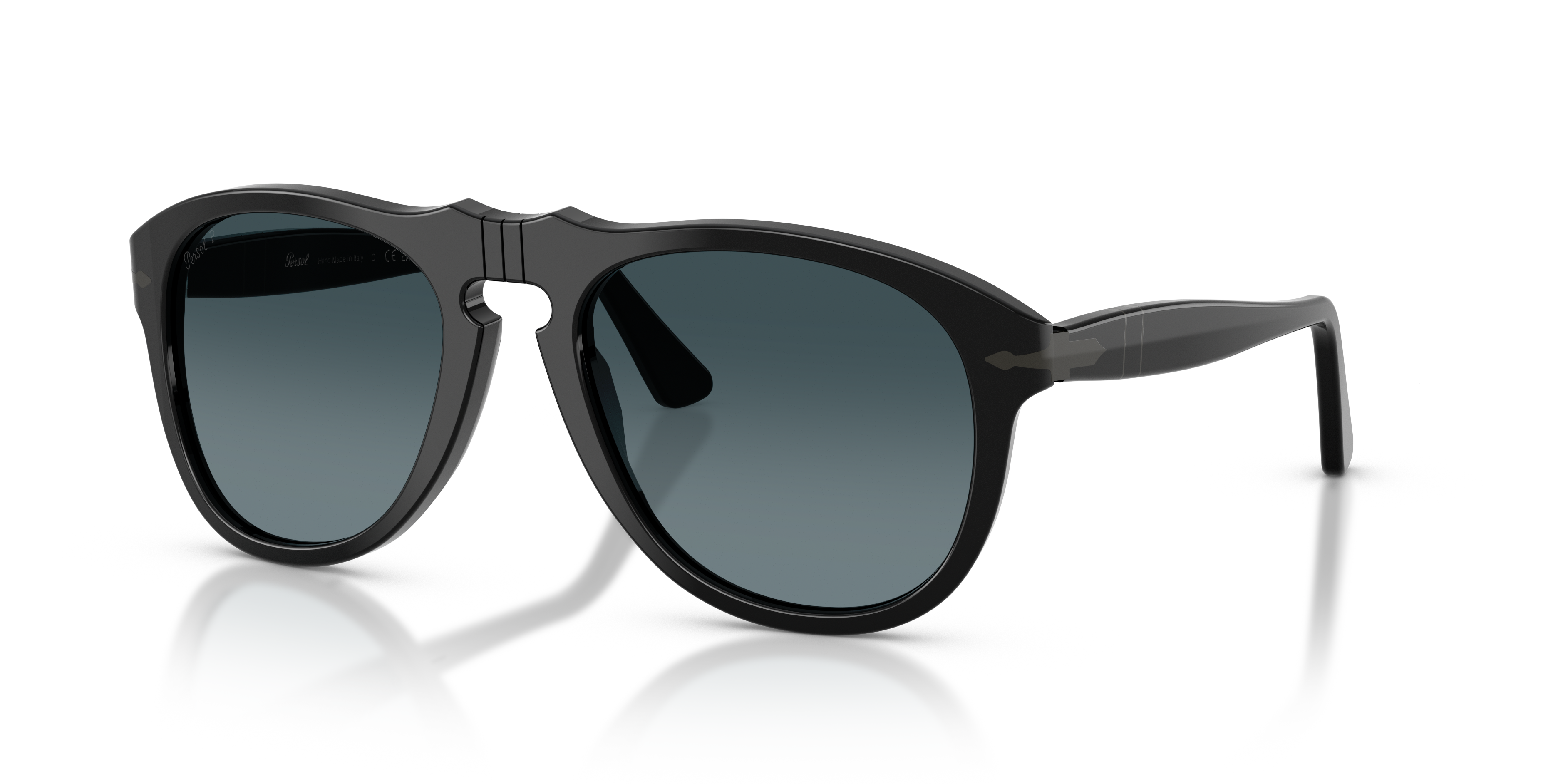 Persol PO0649NE - Total Black Arrow with Black Frame and Blue
