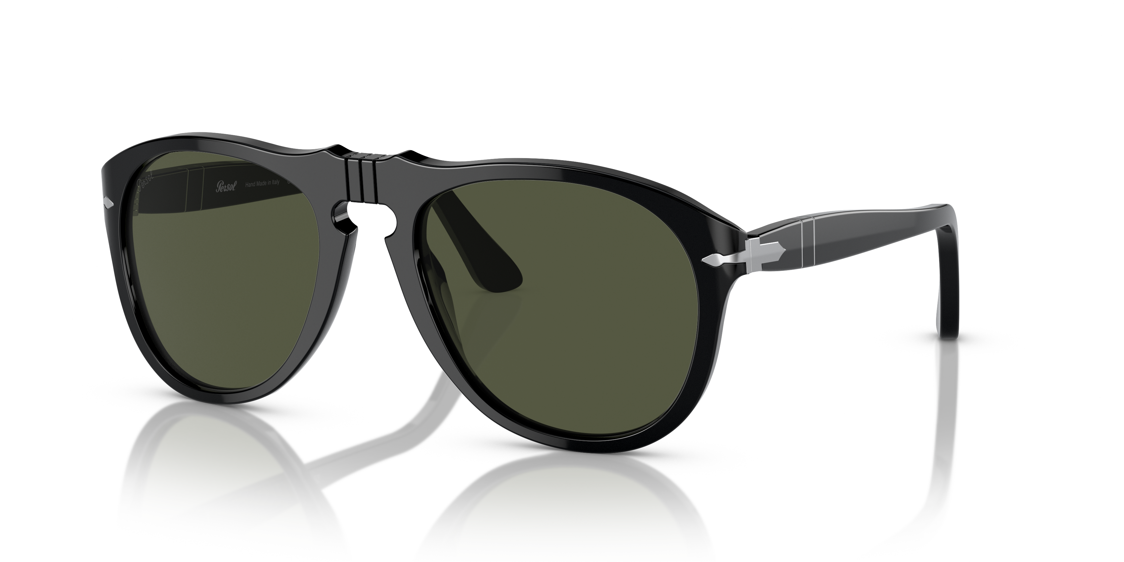 Persol 649 - Original with Black Frame and Green Lenses | Persol® US
