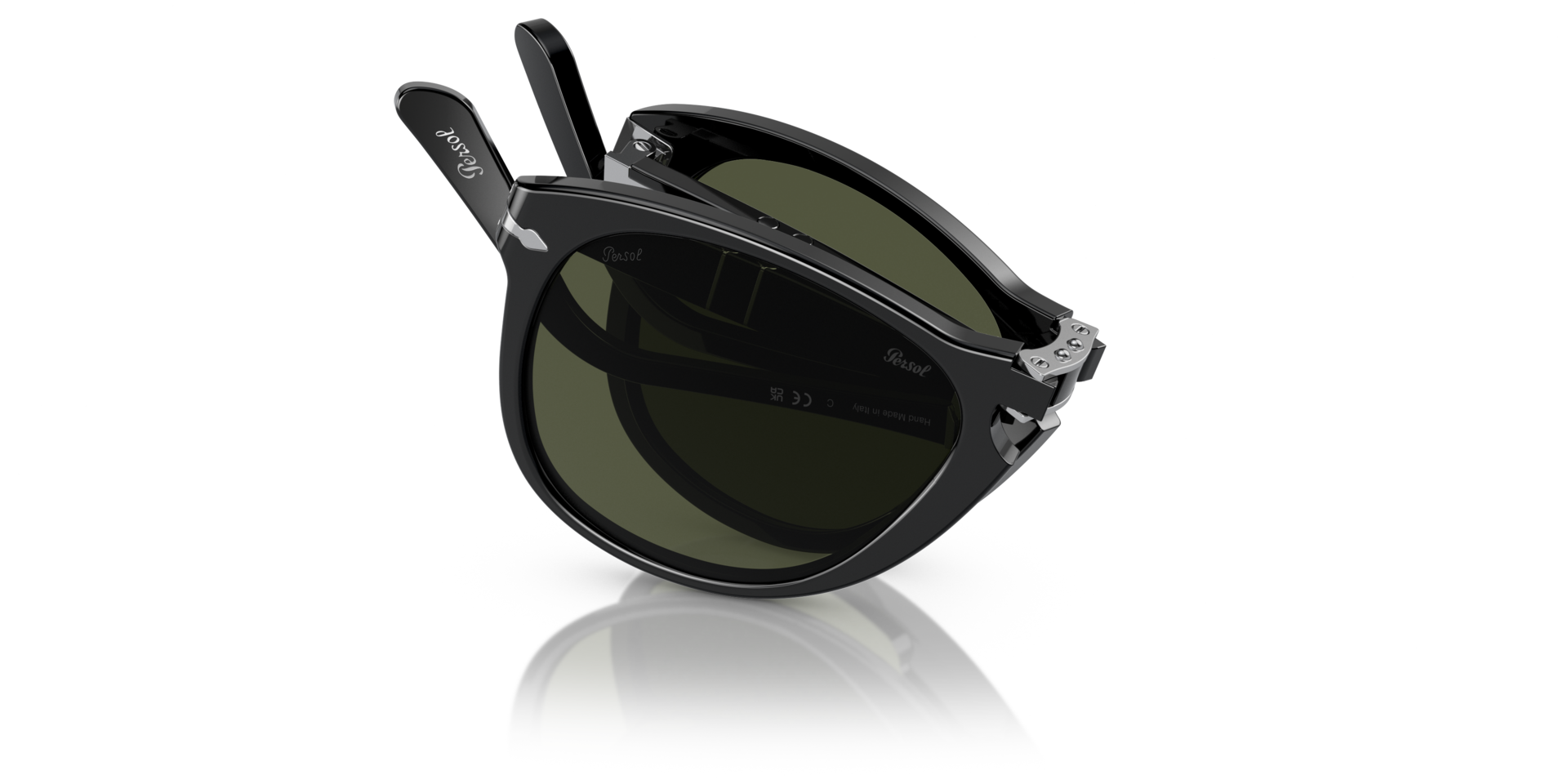 Persol 714 - Original with Black Frame and Green Lenses | Persol® US