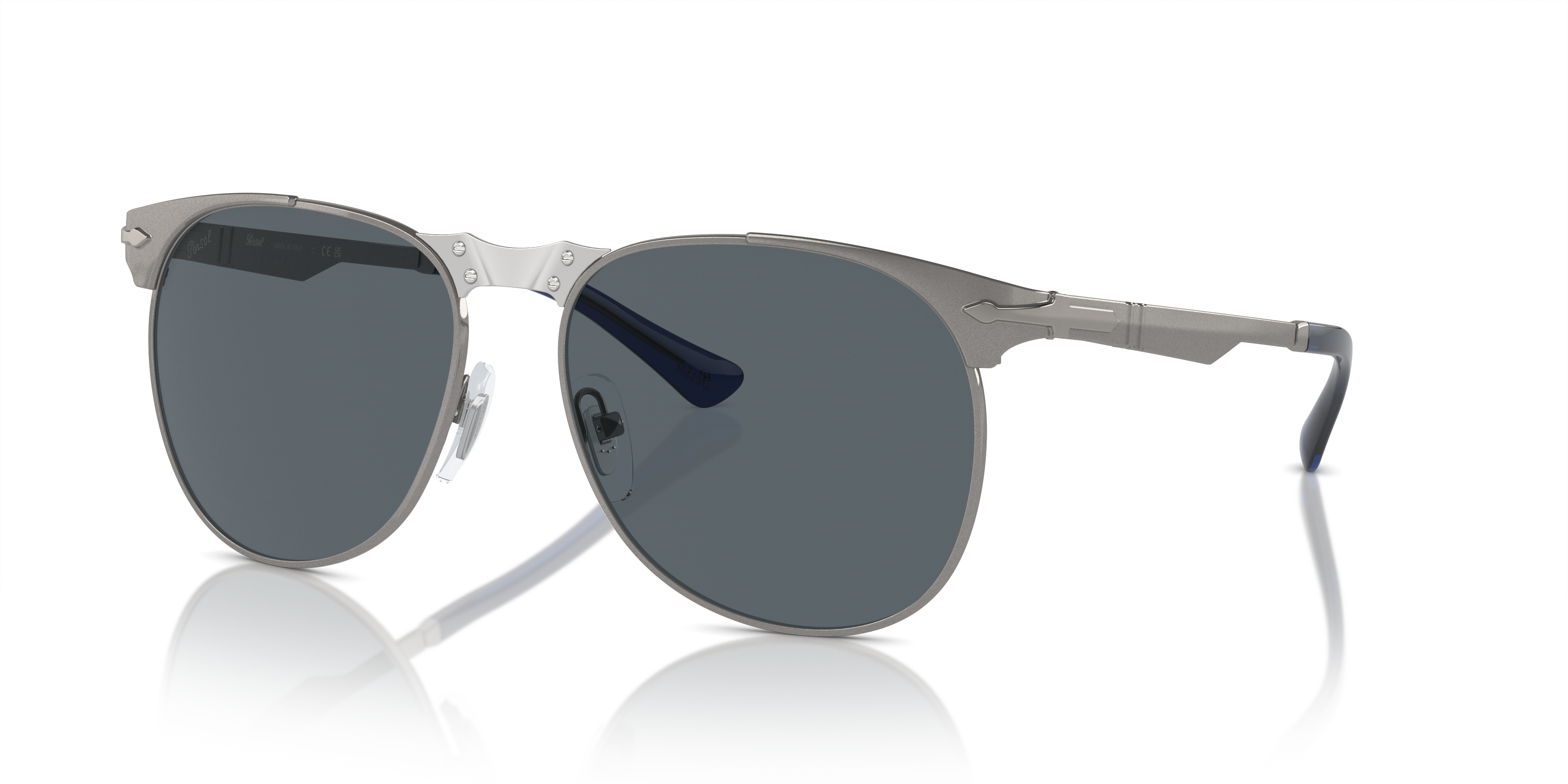 Persol 649 Iron with Gunmetal Frame and Blue Lenses | Persol® US