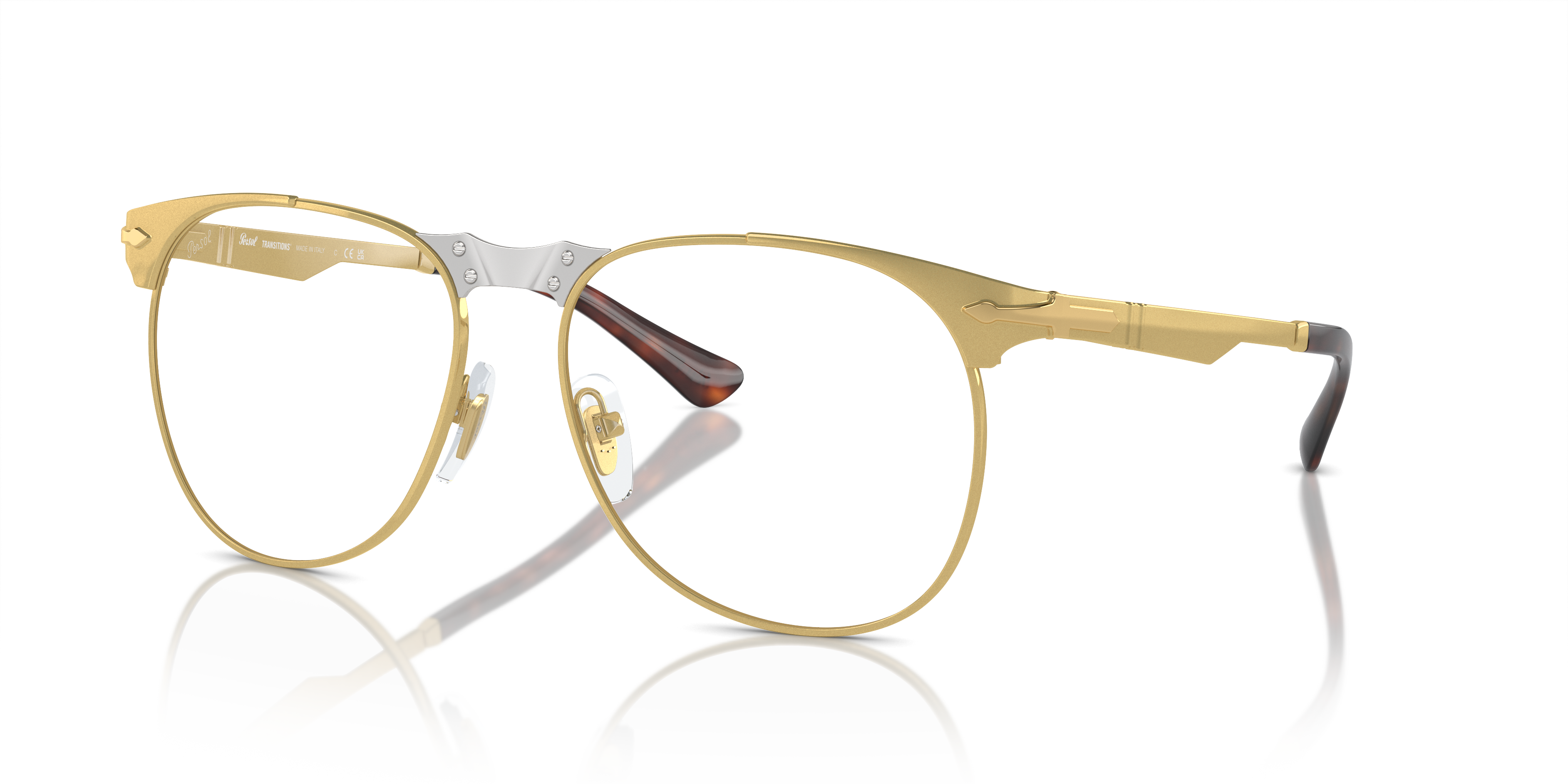 Persol 649 IRON – Transitions with Gold Frame and Brown Lenses