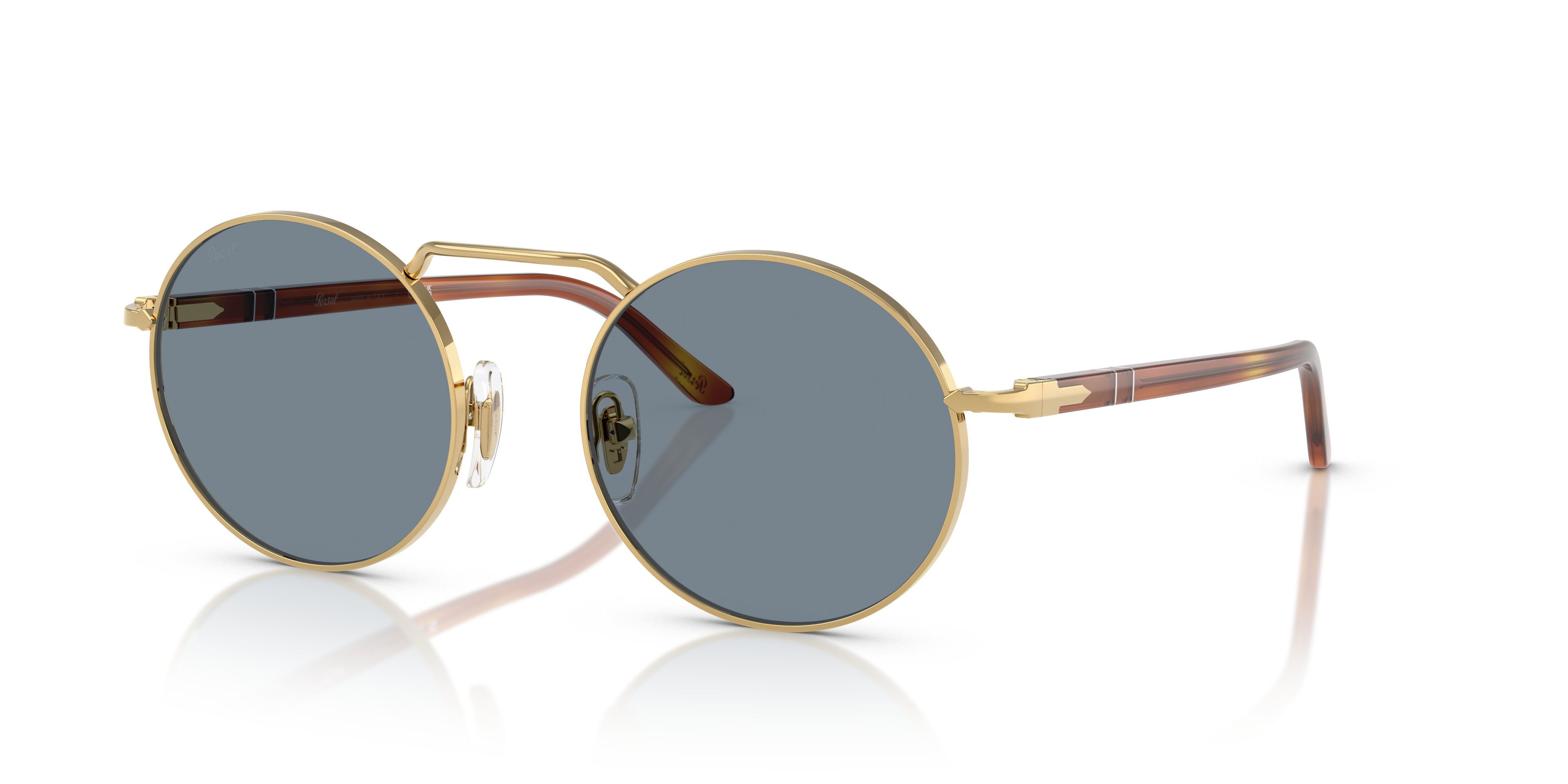 persol PO1019S ペルソル サングラス Persol PO1019S with Gold Frame and Blue Lenses | Persol® US