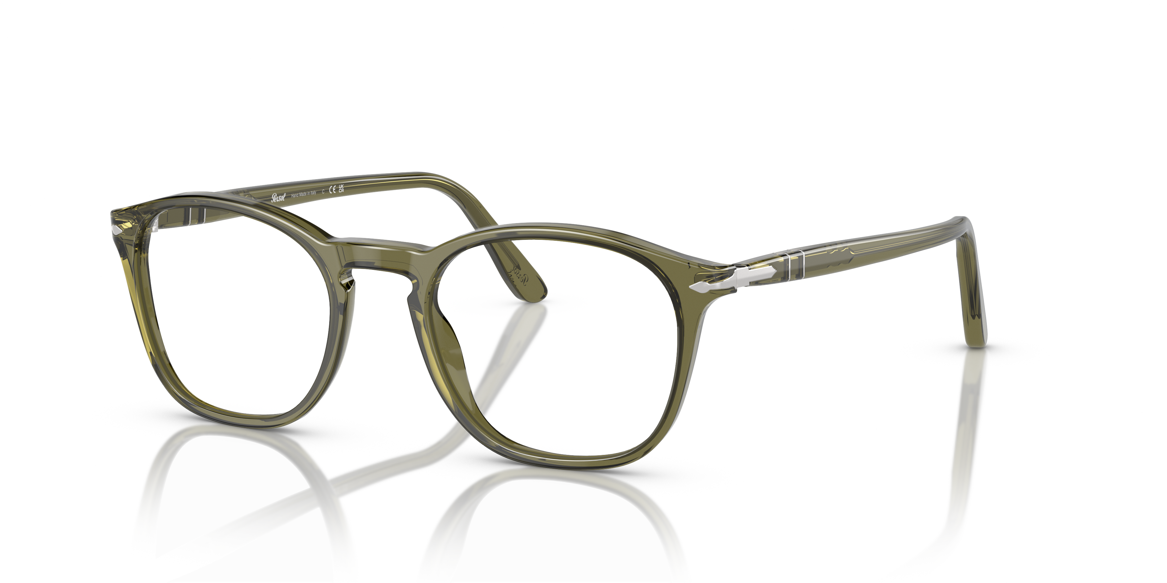 Persol PO3007V with Olive Transparent Frame | Persol® US