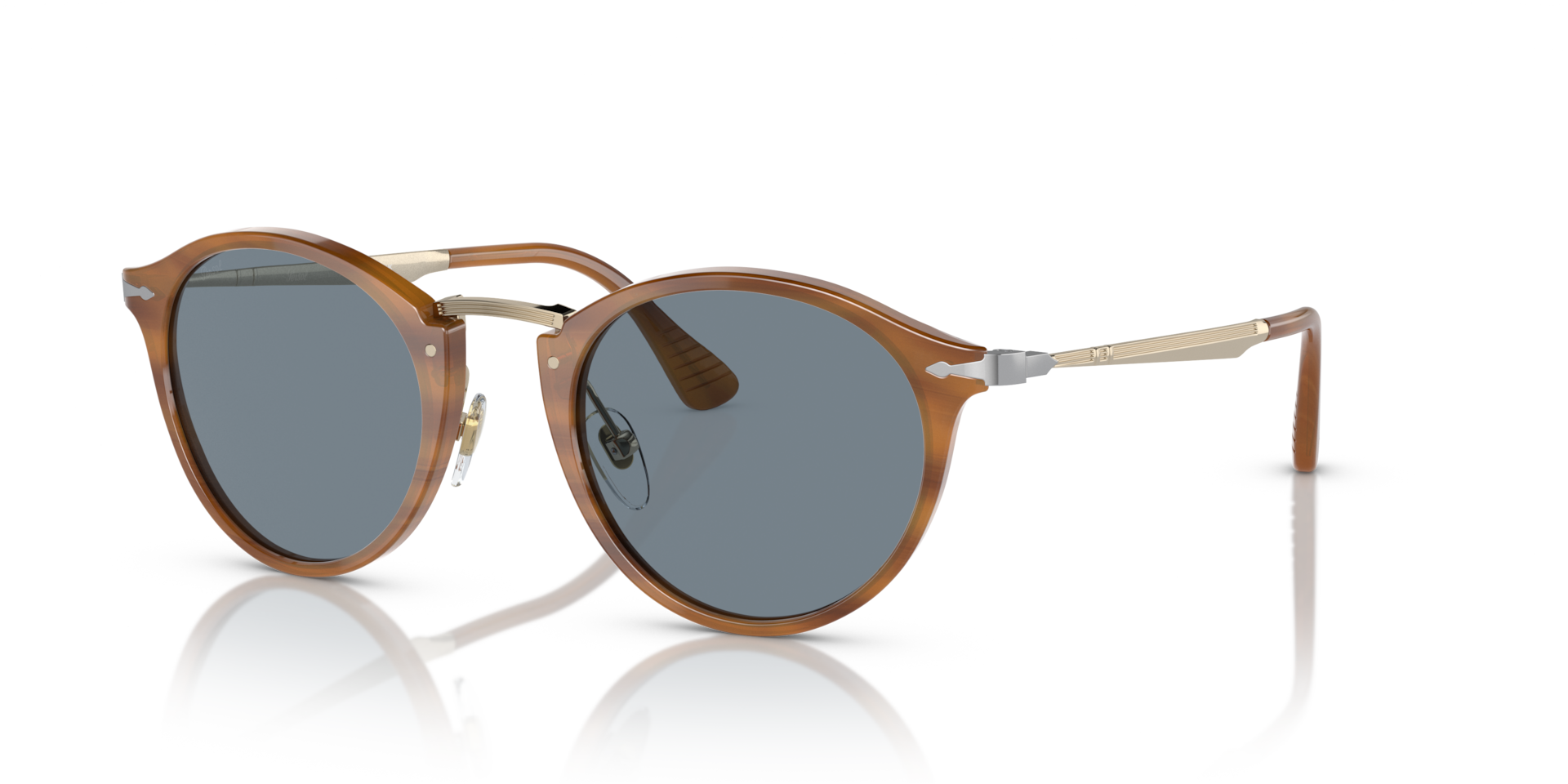 Persol PO3166S - Calligrapher with Striped Brown Frame and Blue