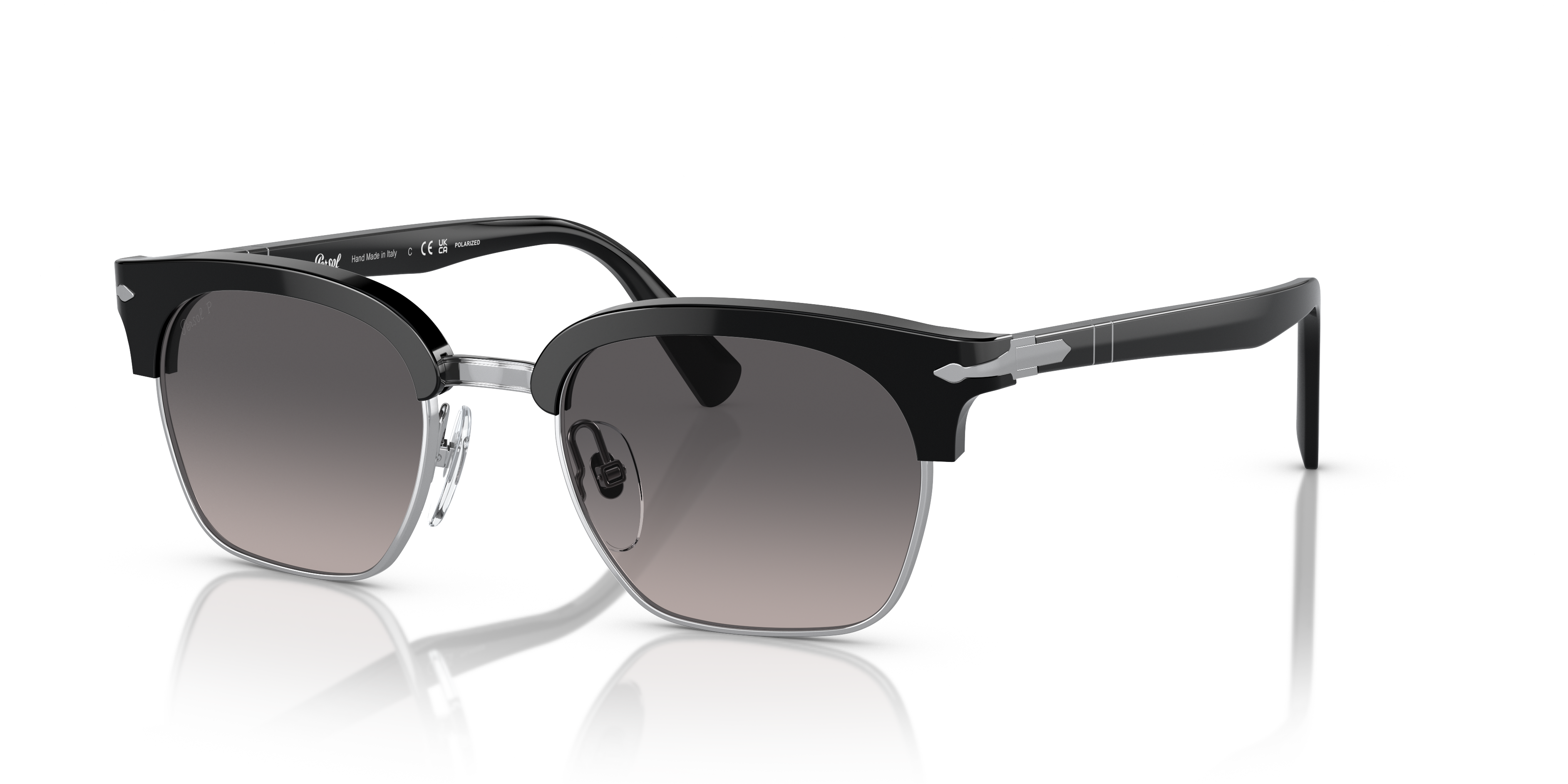Persol サングラス クリアレンズ ケース付き Persol PO3199S with Black/Silver Frame and Grey Lenses | Persol® US