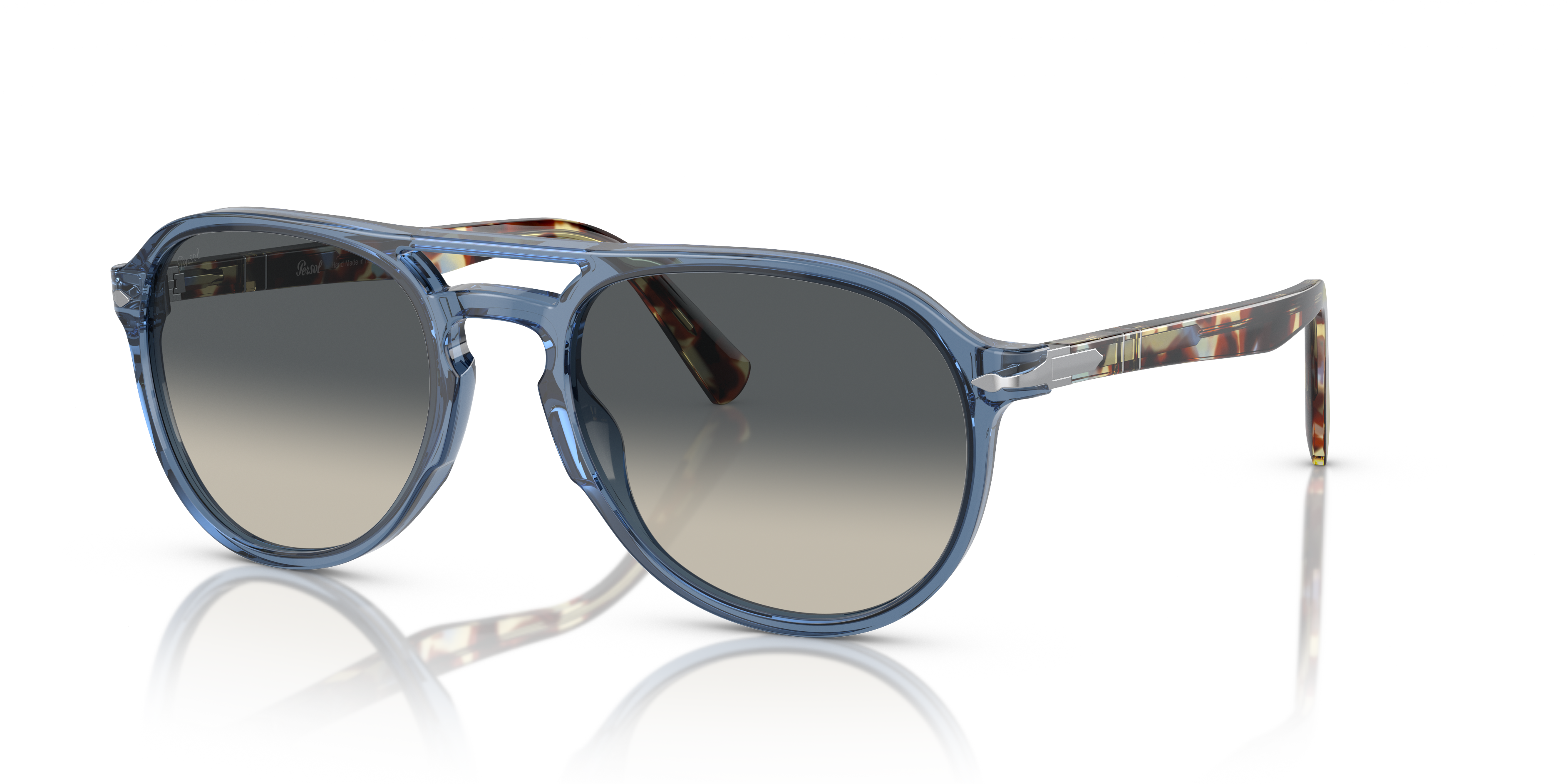 Persol PO3235S with Transparent Navy Frame and Grey Lenses