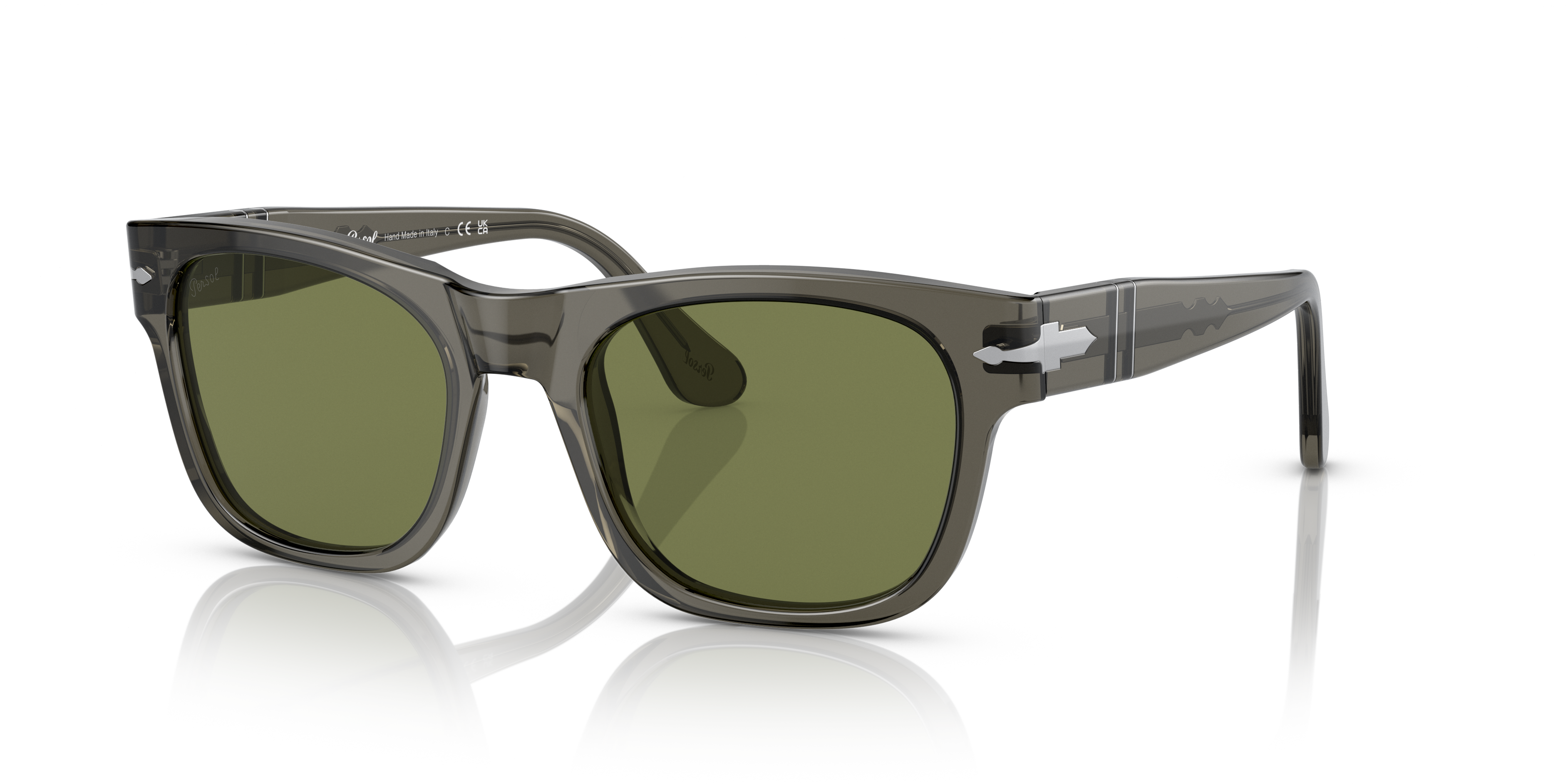 Persol PO3269S with Opal Smoke Frame and Green Lenses | Persol® US