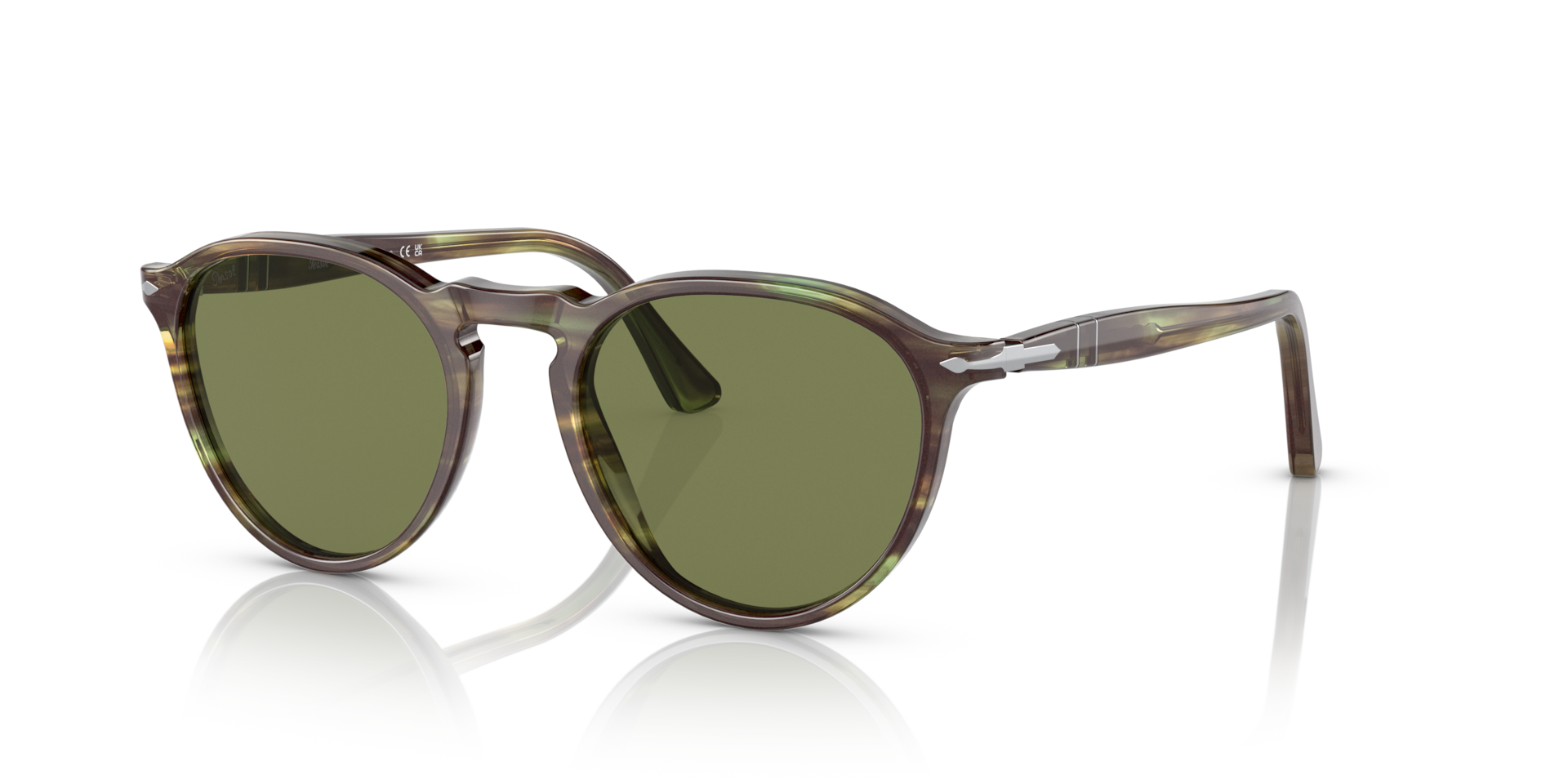 Persol PO3286S with Striped Green Frame and Green Lenses | Persol® US
