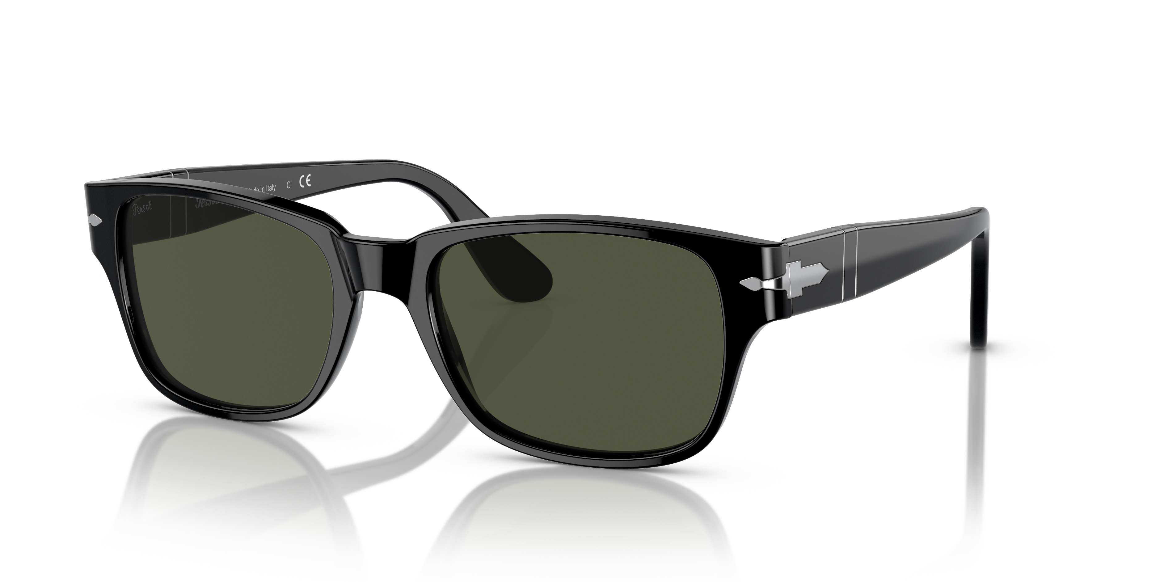 persol サングラス Persol PO3288S with Black Frame and Green Lenses | Persol® US