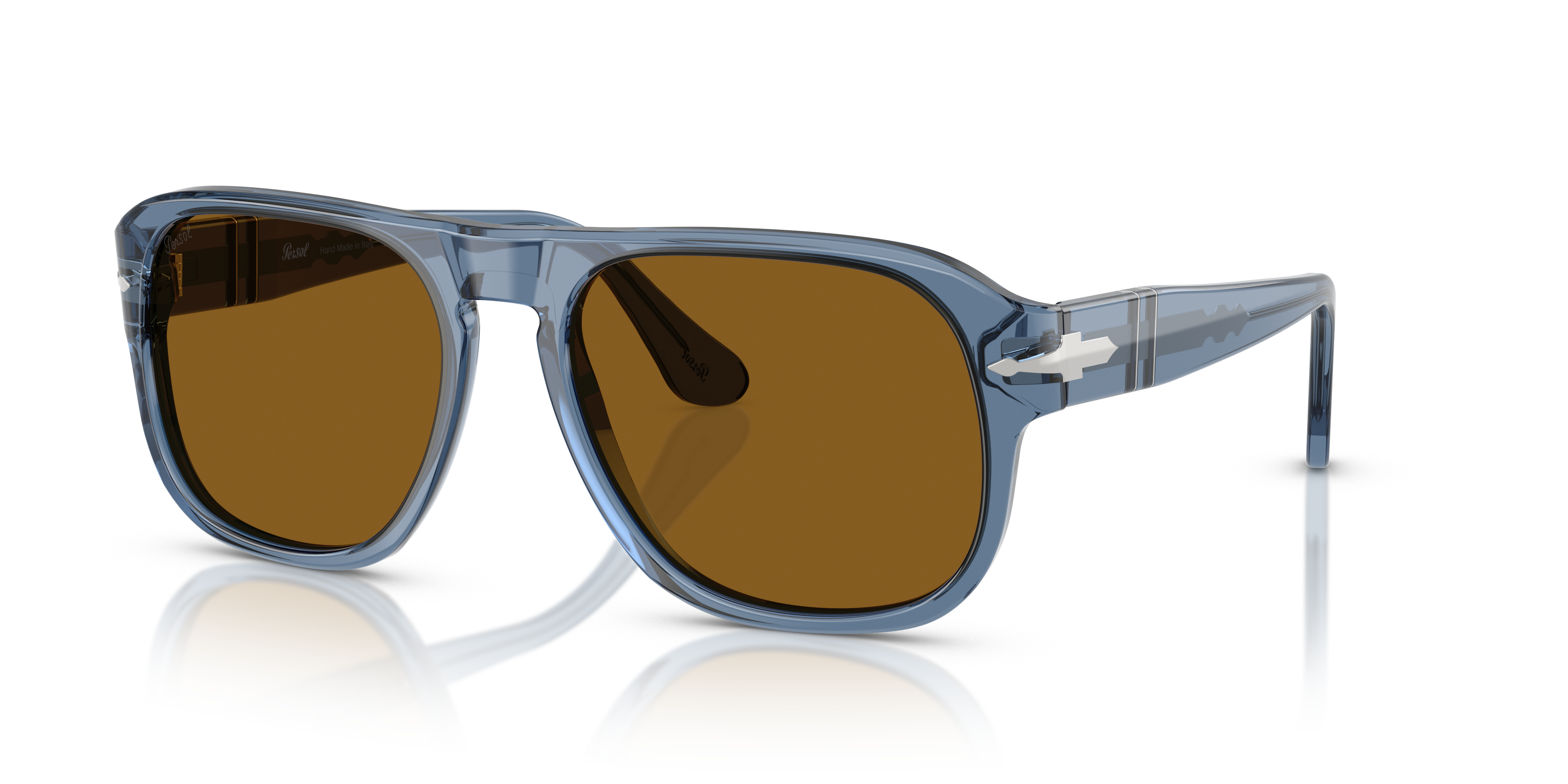 Persol PO3310S - Jean with Transparent Navy Frame and Brown Lenses
