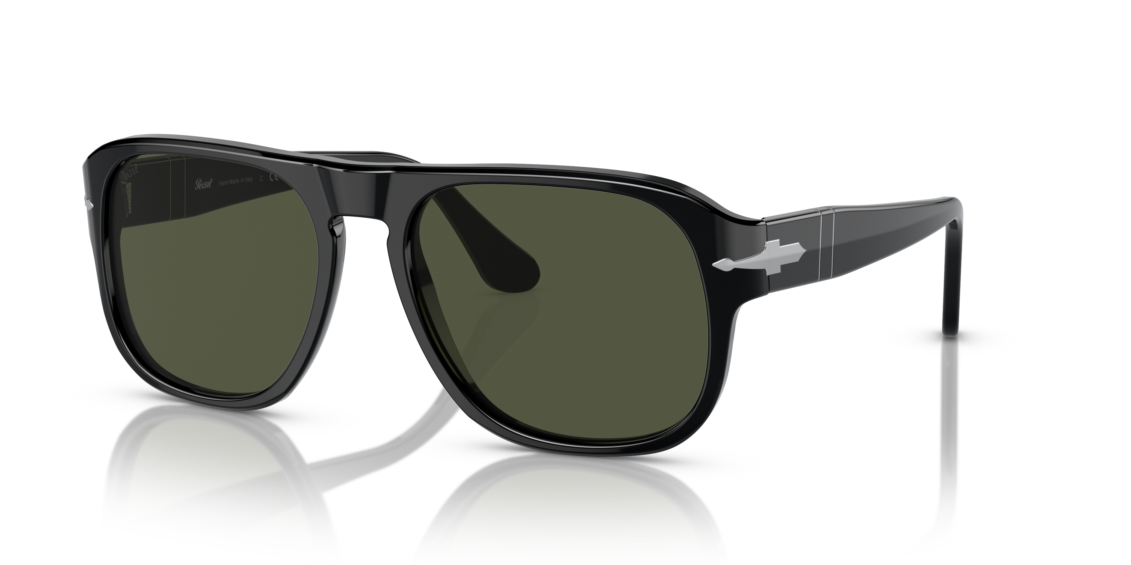 Persol PO3310S - Jean with Black Frame and Green Lenses | Persol® US Persol PO3310S - Jean with Black Frame and Green Lenses | Persol® US