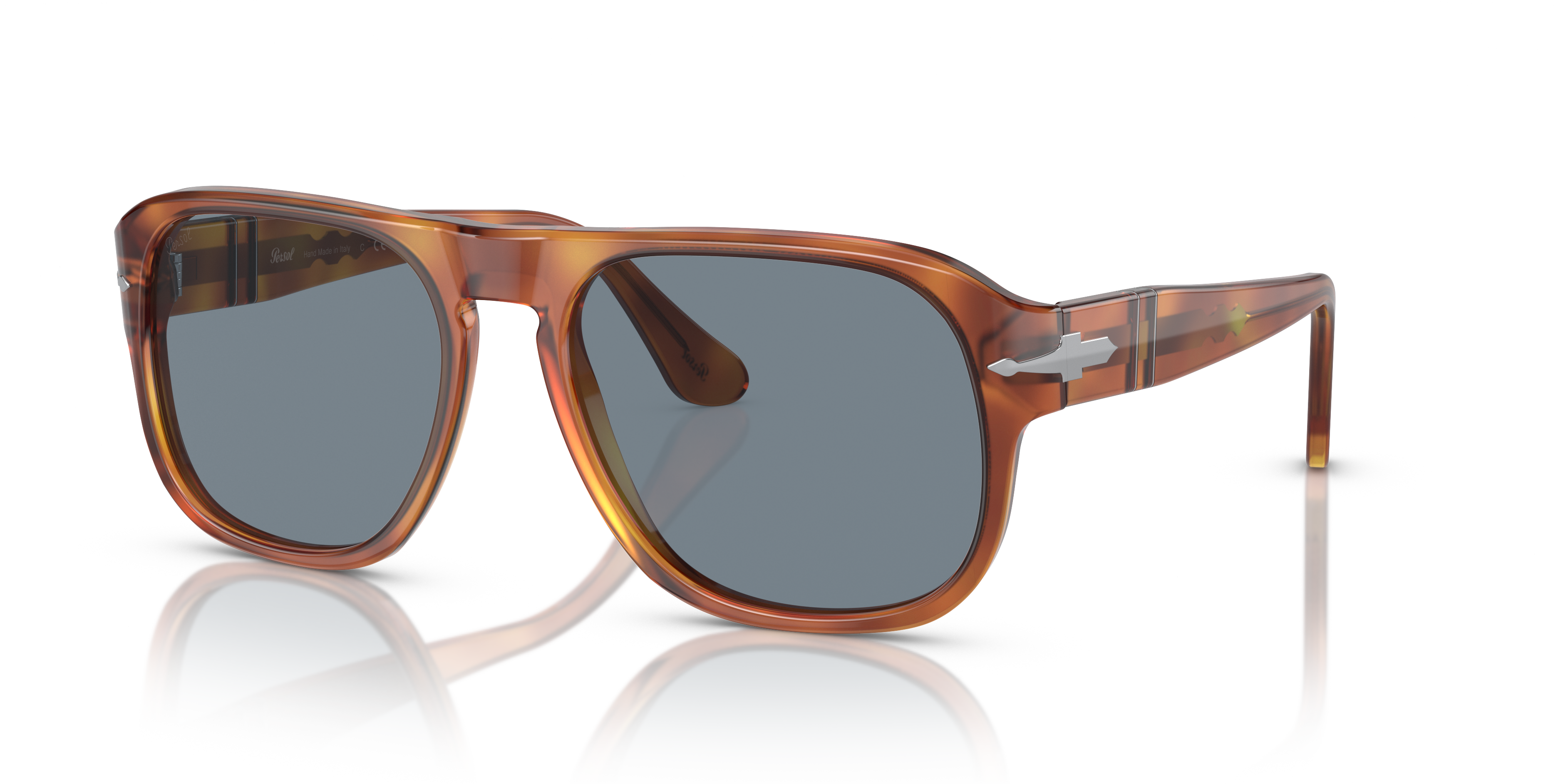 Persol PO3310S - Jean with Terra Di Siena Frame and Blue Lenses
