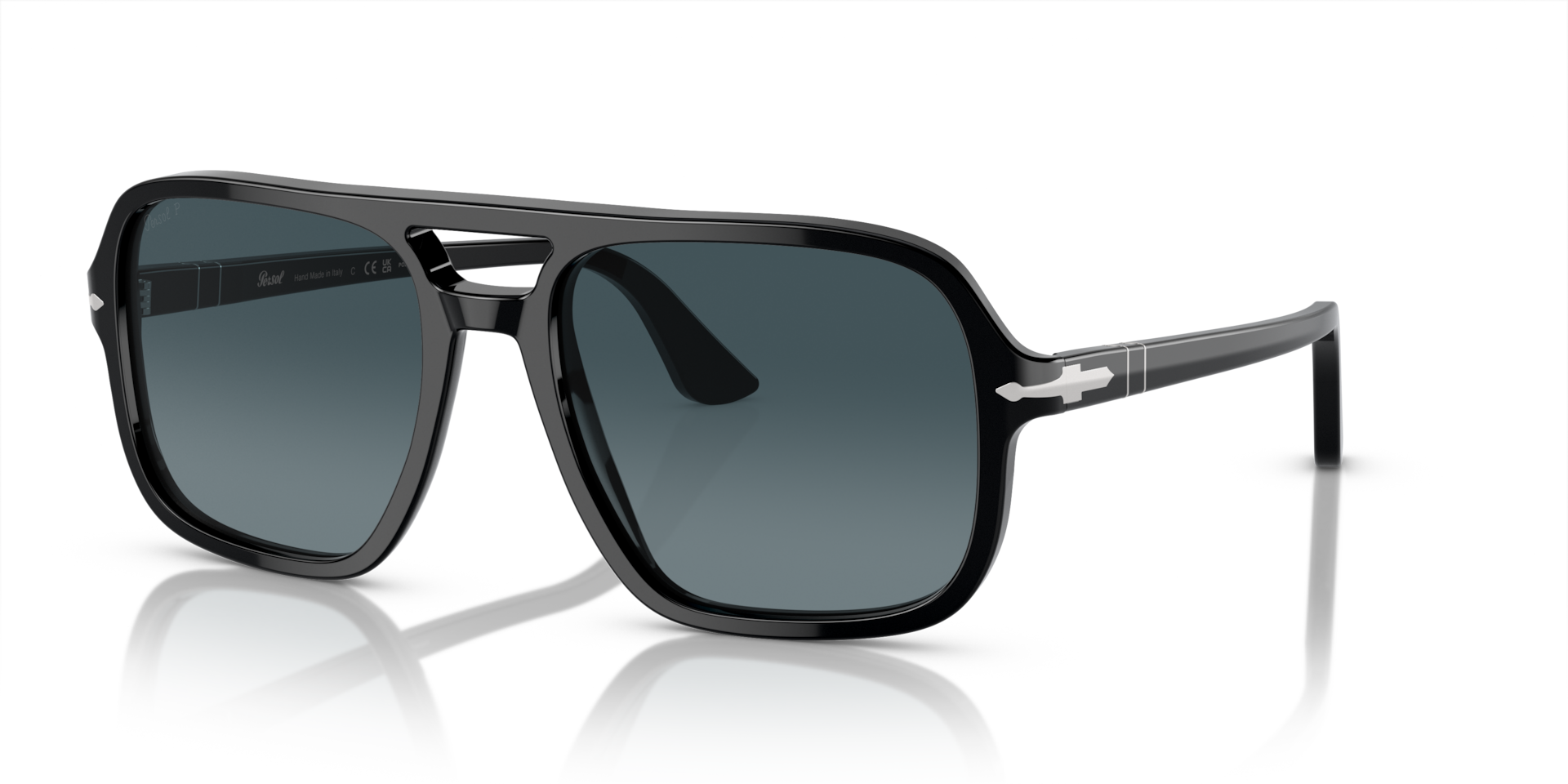 Persol 偏光サングラス Persol PO3328S with Black Frame and Blue Lenses | Persol® US
