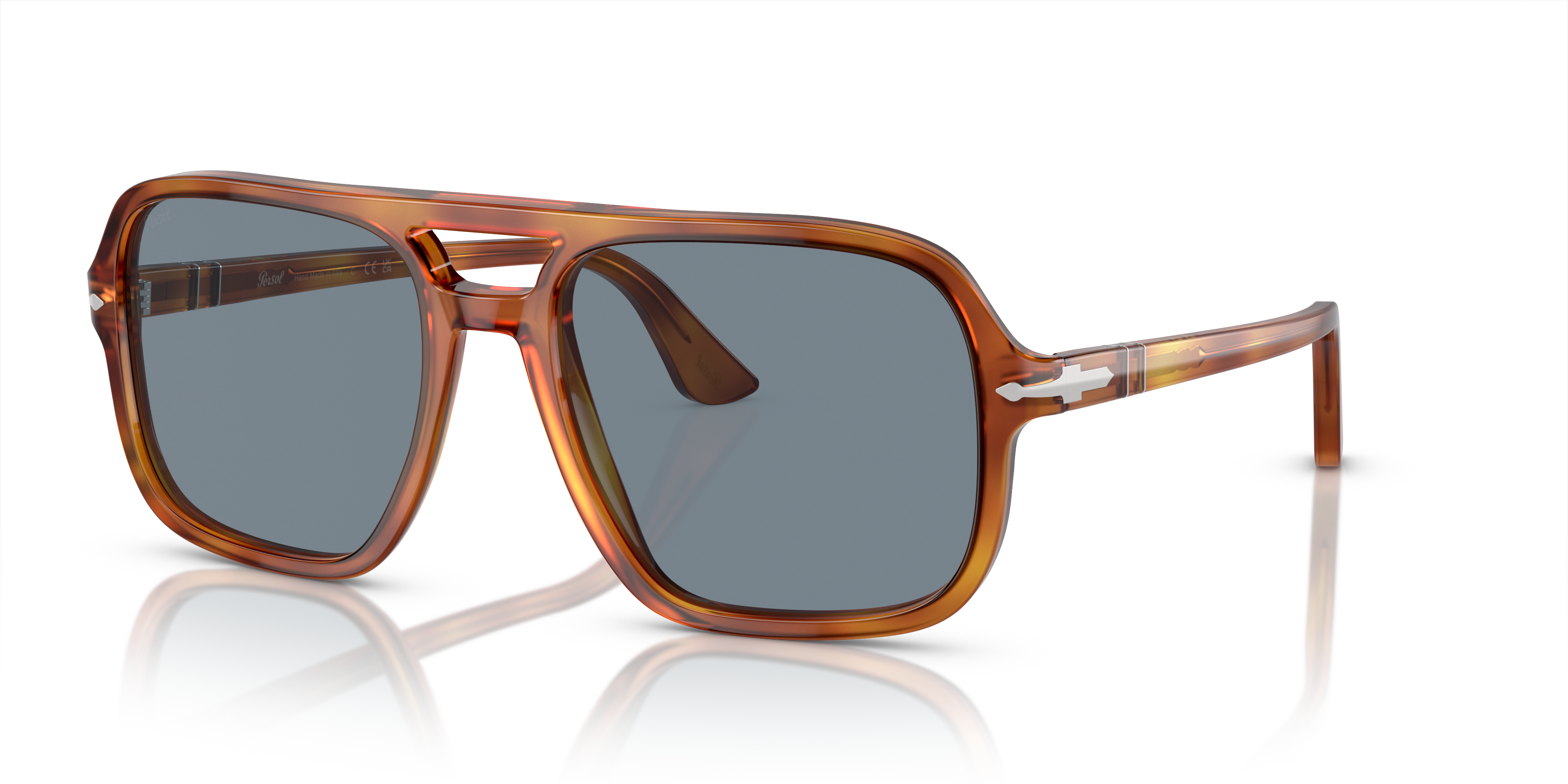persol サングラス Persol PO3328S with Terra Di Siena Frame and Blue Lenses | Persol® US