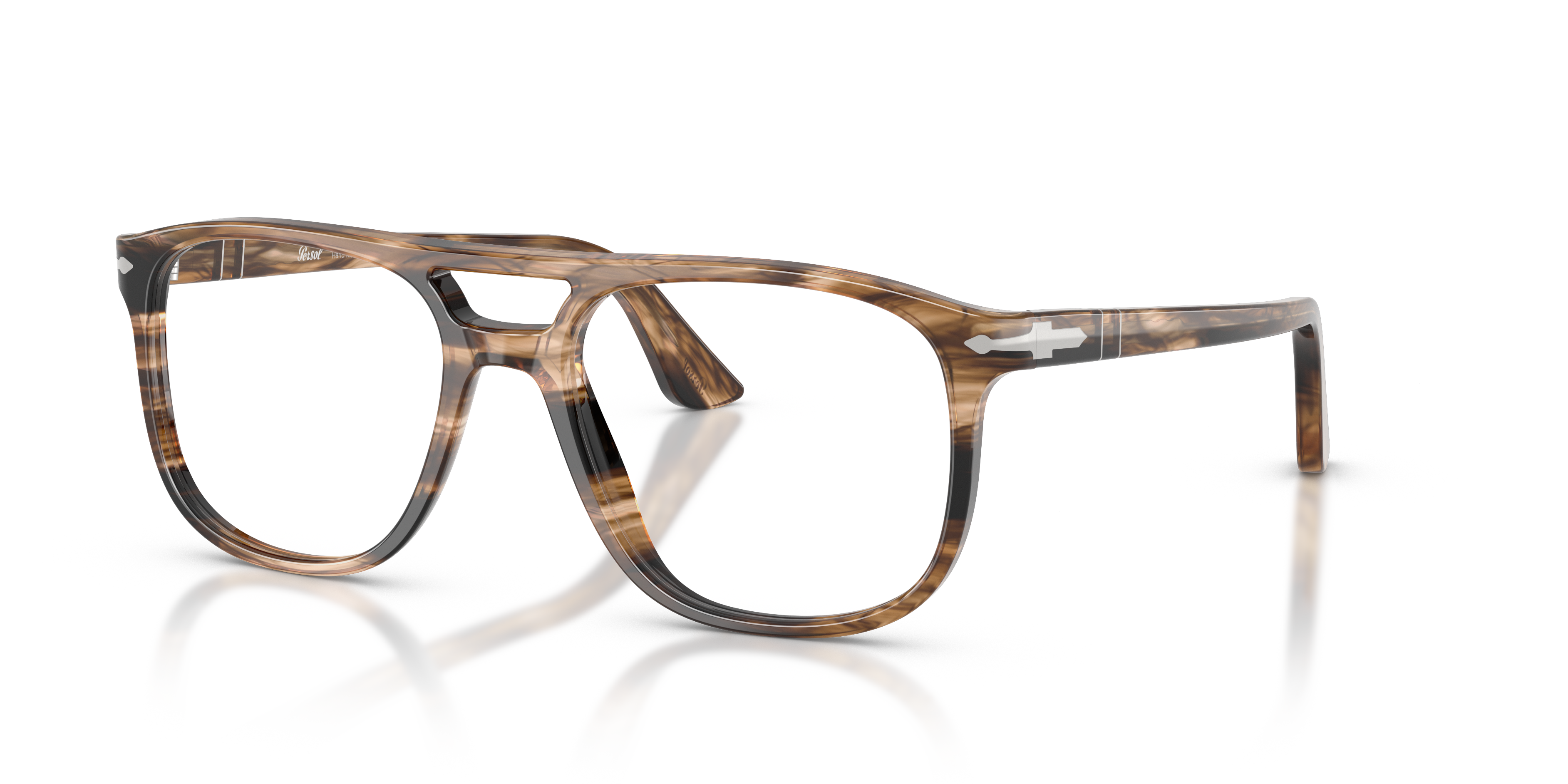 Persol Greta with Striped Black & Greish Brown Frame | Persol® US