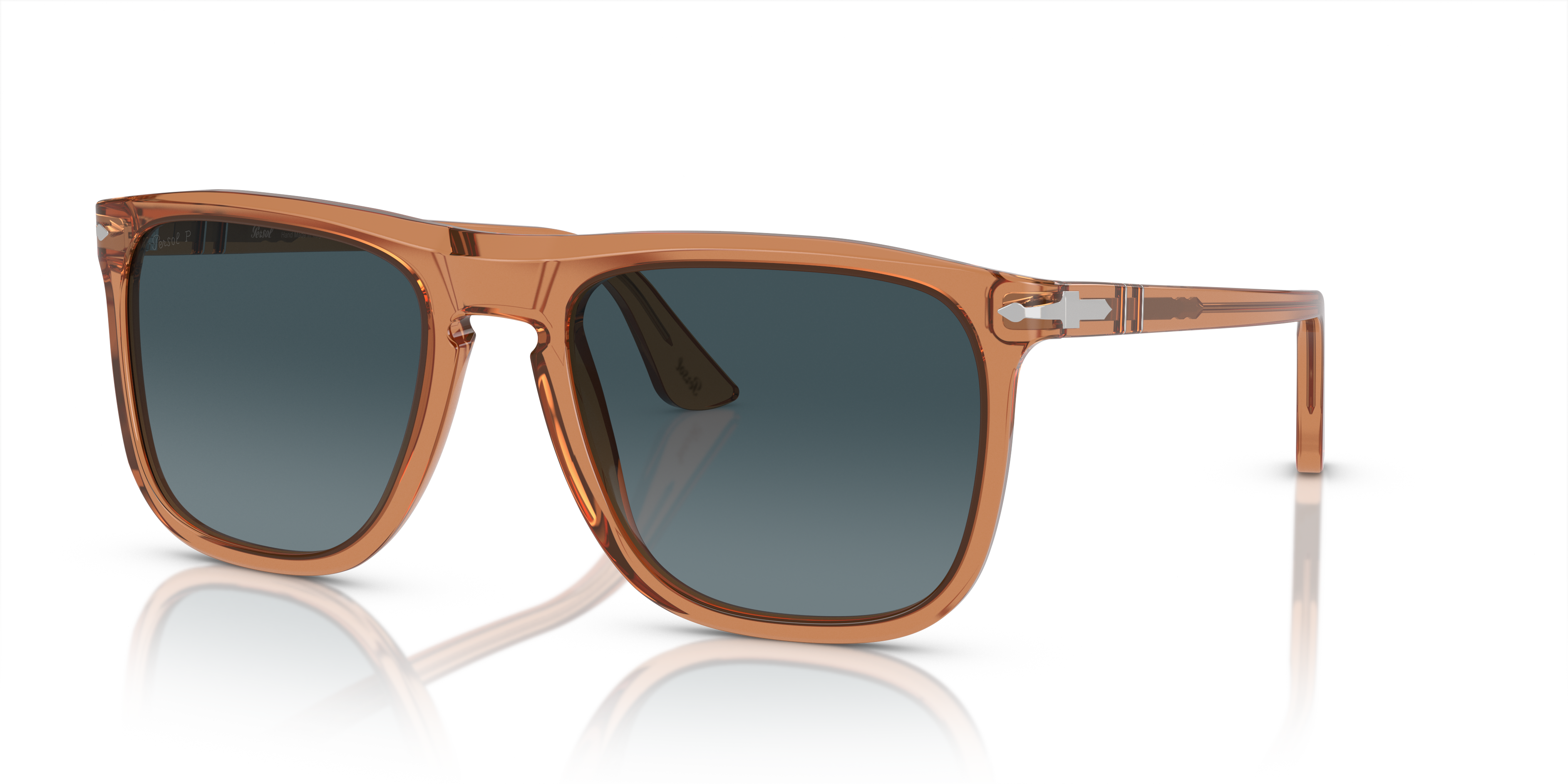 Persol PO3336S with Transparent Brown Frame and Blue Lenses
