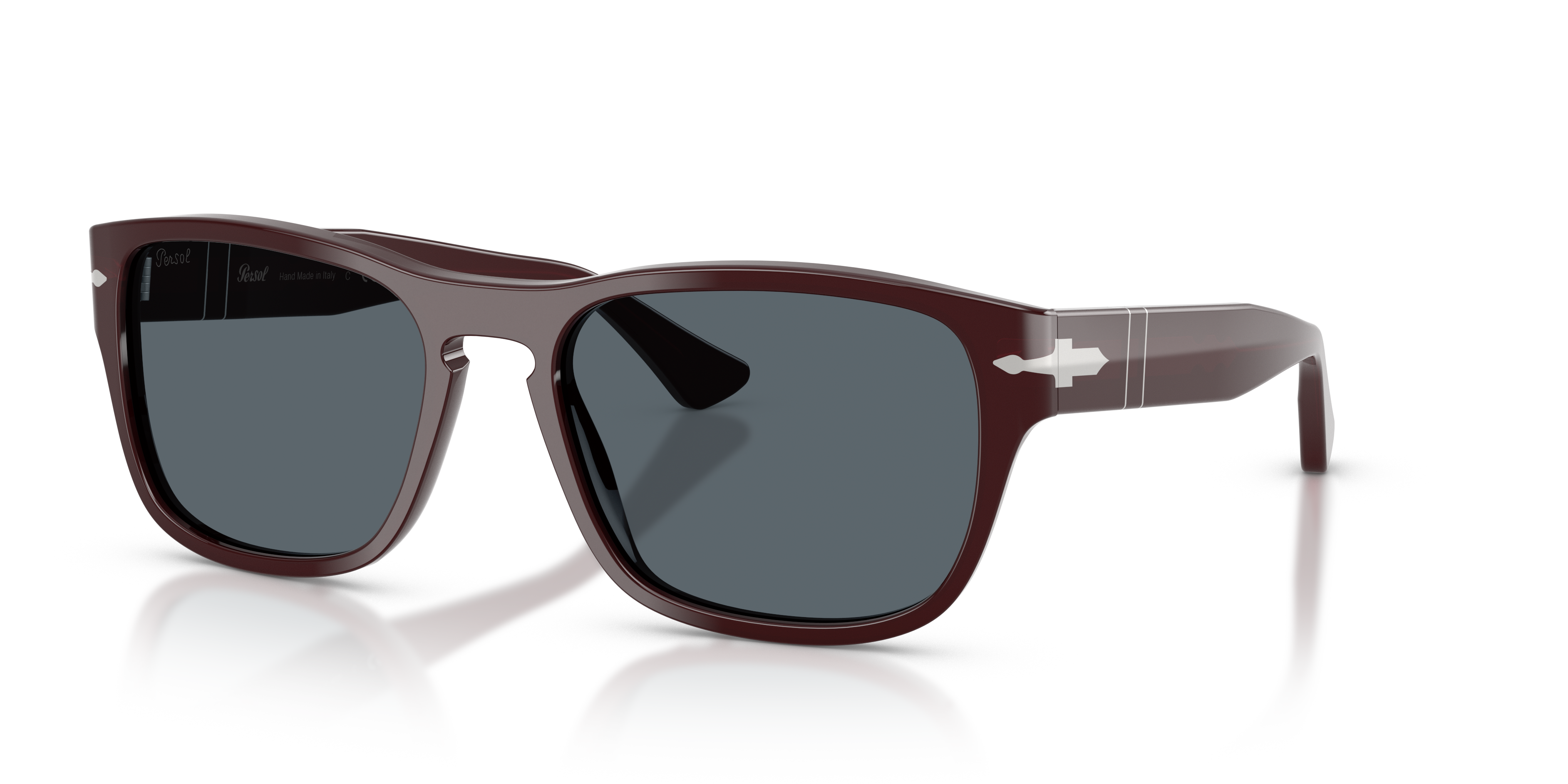 Persol PO3341S with Opal Burgundy Frame and Blue Lenses | Persol® US