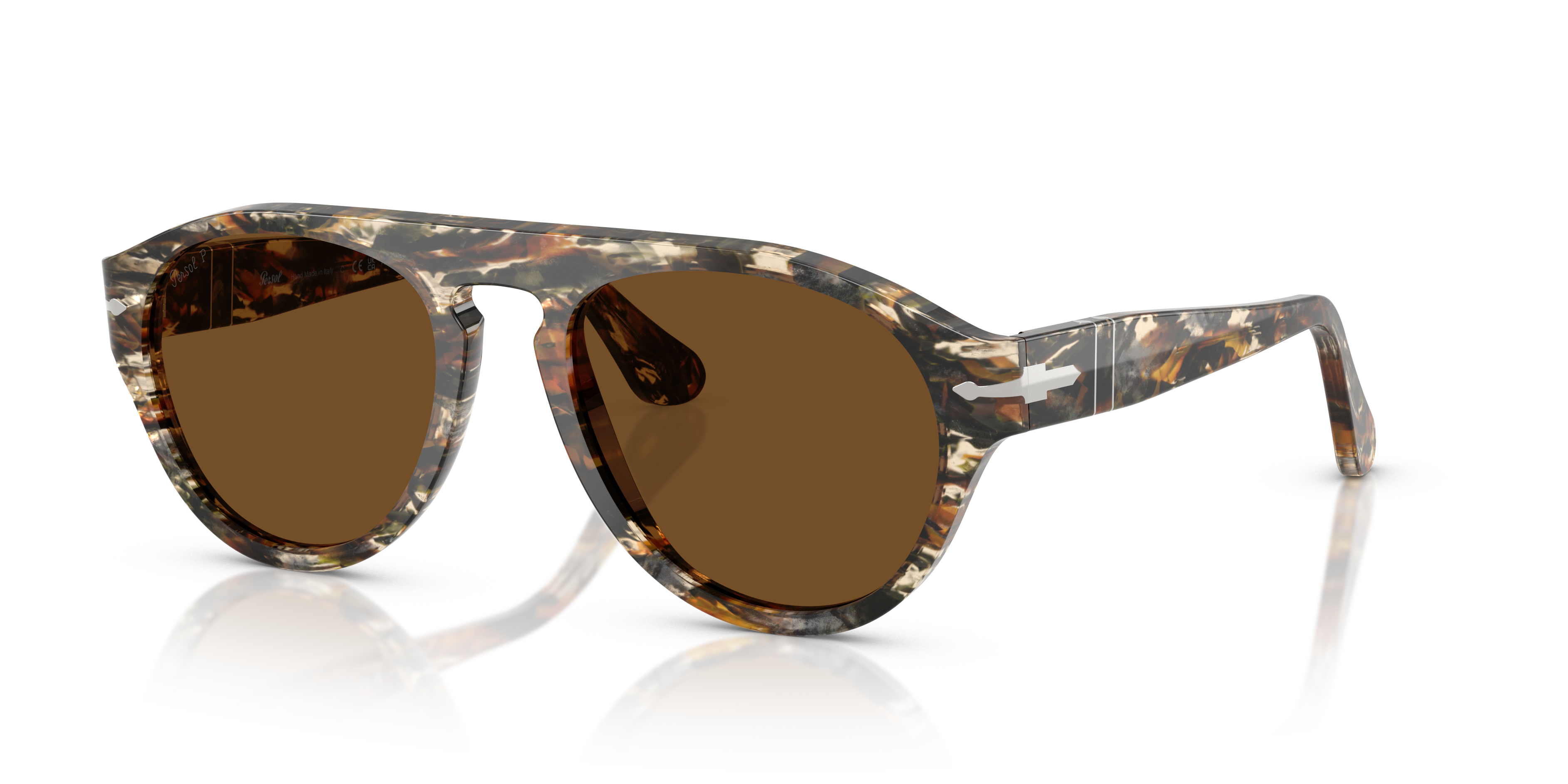 Persol PO3370S with Amber Brown/Pirate Black Frame and Brown