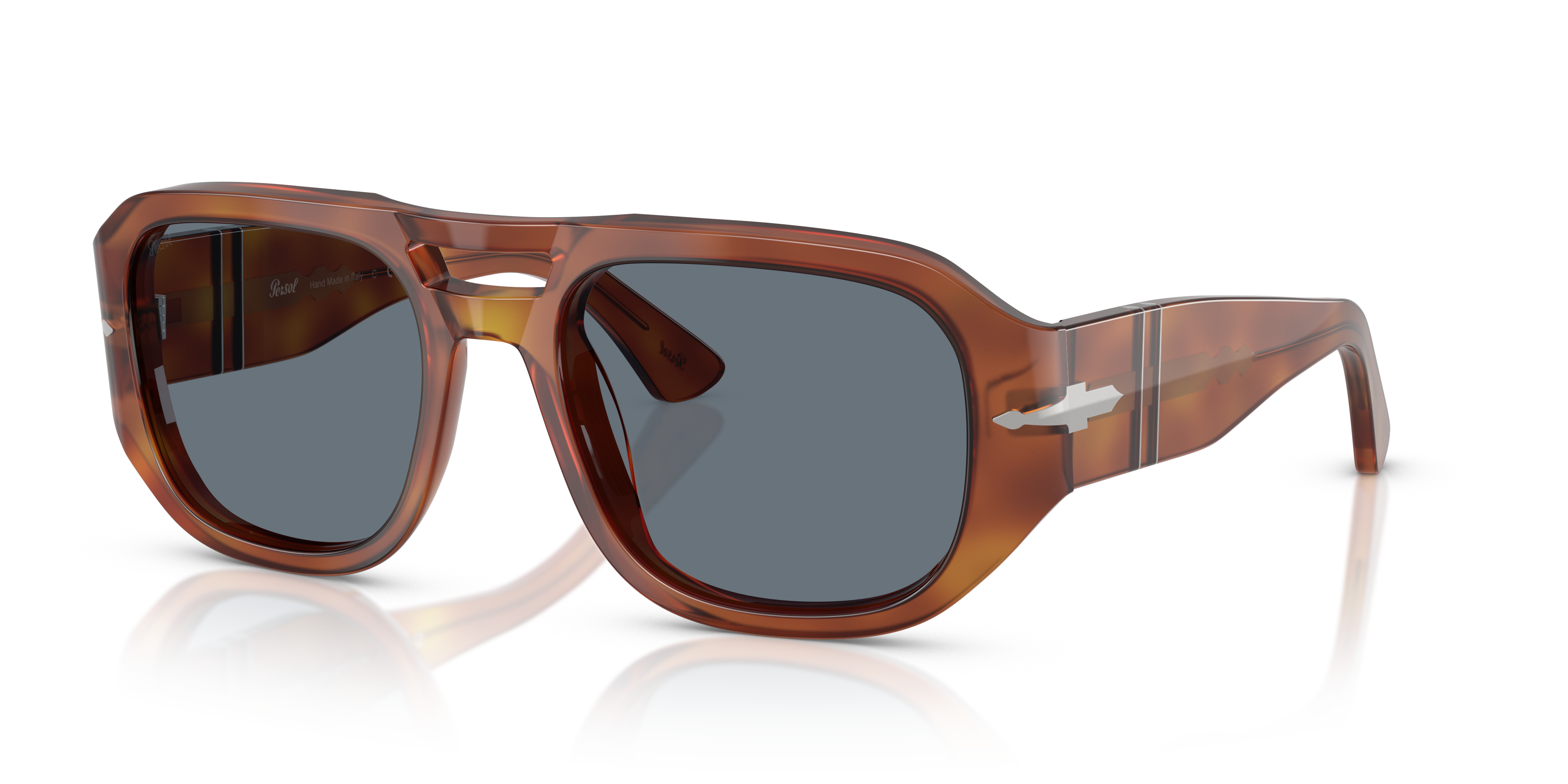Persol PO3373S - Vincent with Terra Di Siena Frame and Blue Lenses