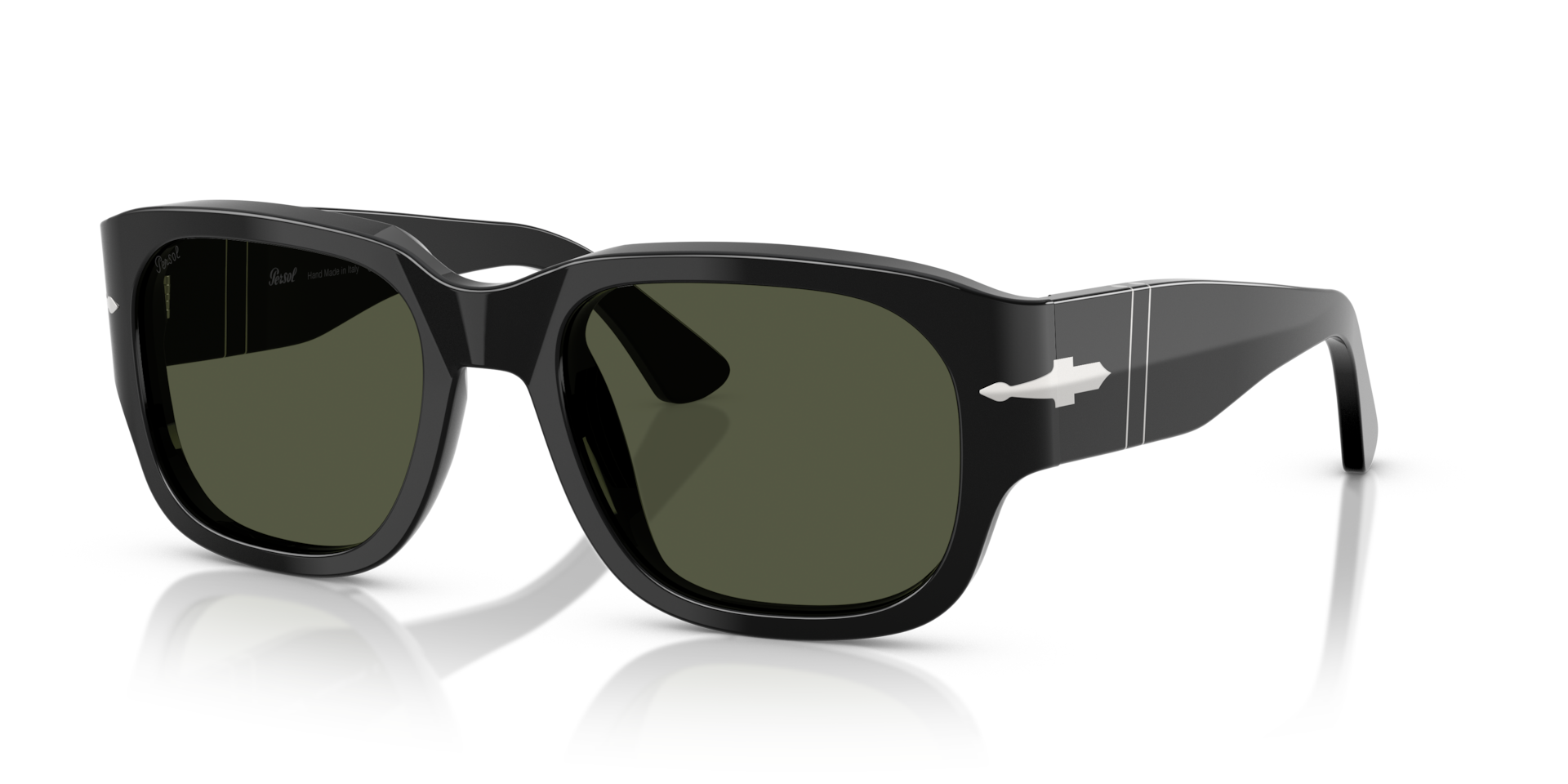 Persol PO3380S with Black Frame and Green Lenses | Persol® US Persol PO3380S with Black Frame and Green Lenses | Persol® US