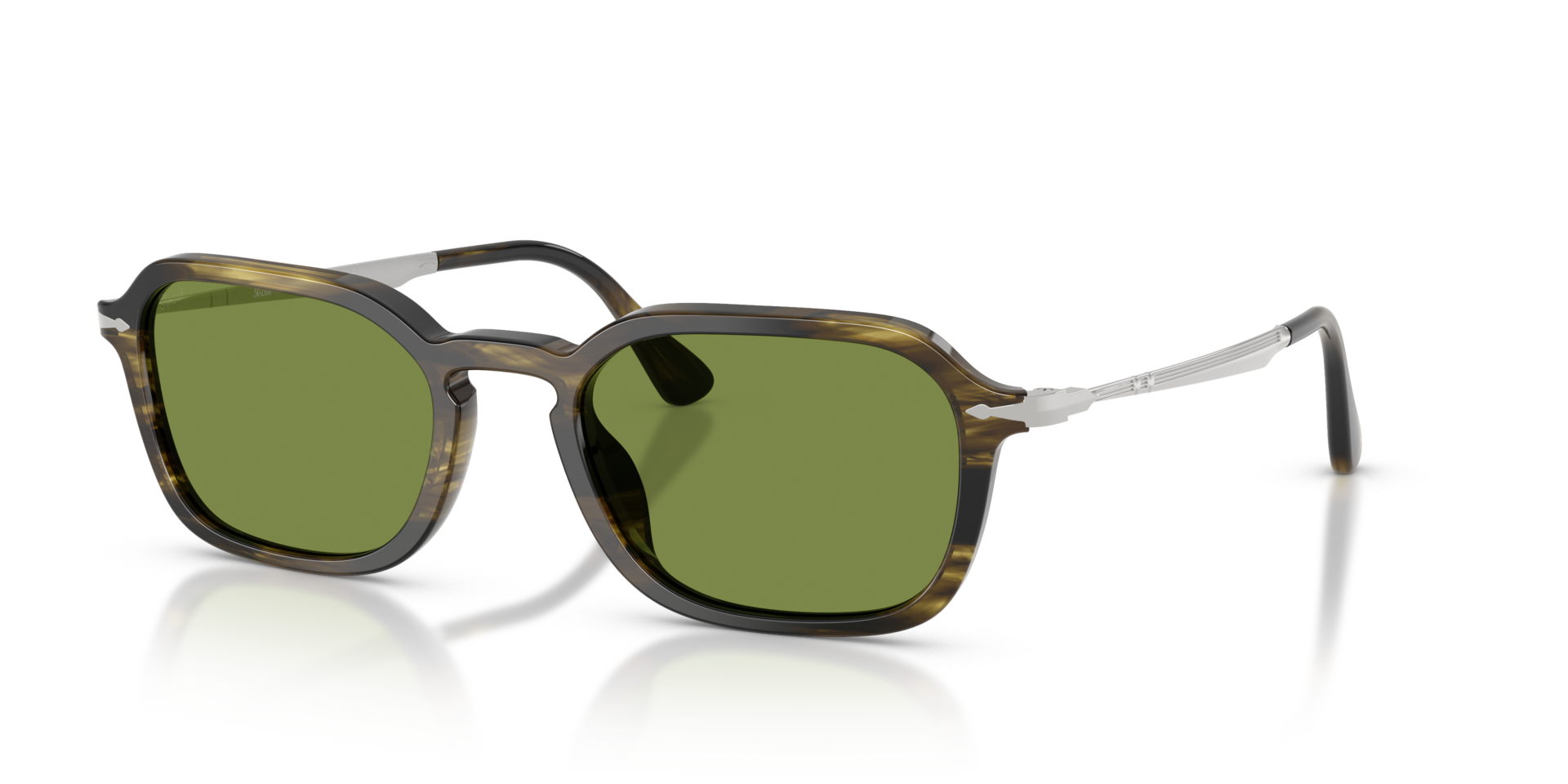 Persol PO3381S with Striped Black & Olive Green Frame and Green