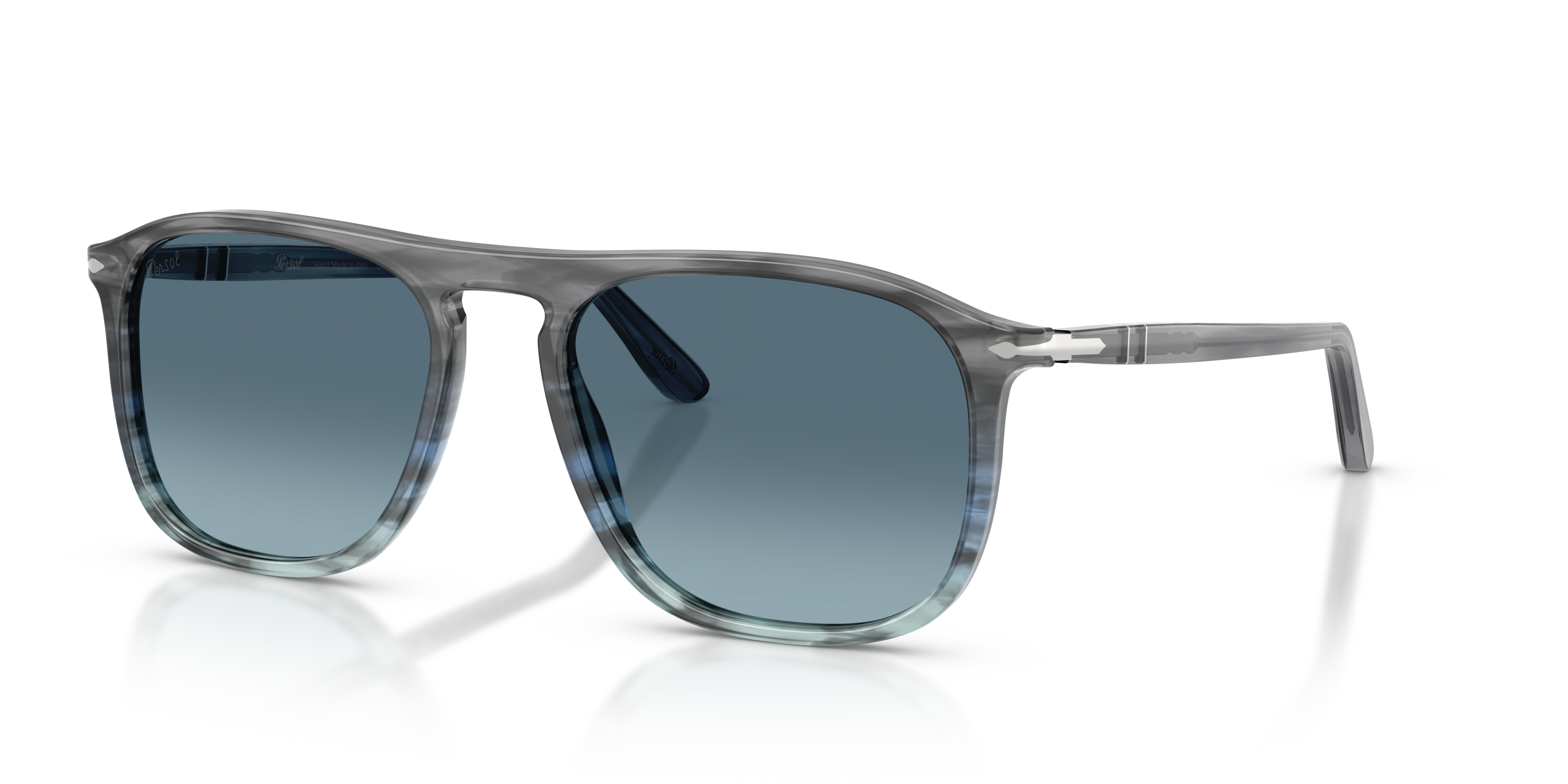 Persol PO3392S with Striped Grey Gradient Blue Frame and Blue