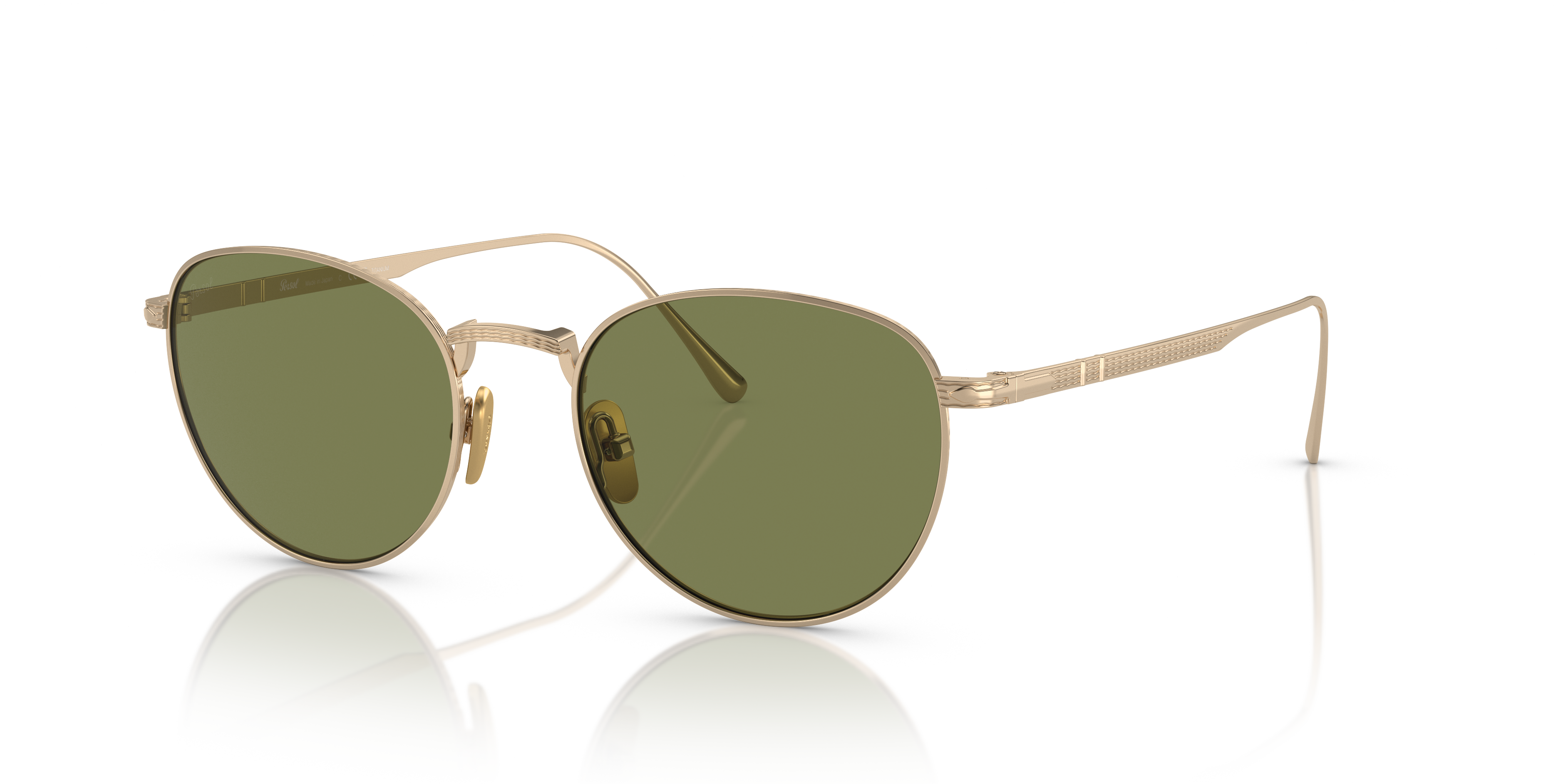 Persol PO5002ST with Gold Frame and Green Lenses | Persol® US