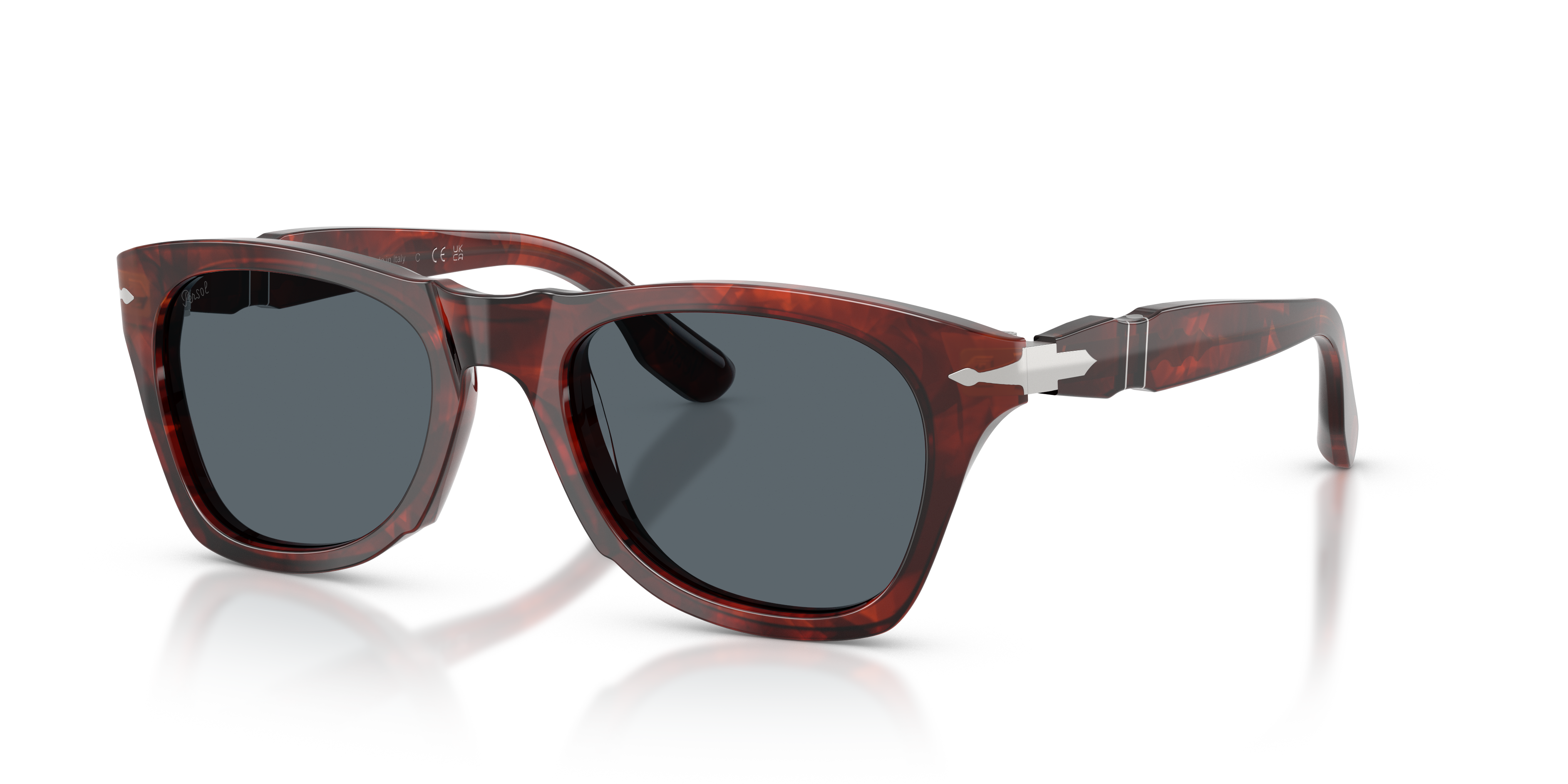 Persol サングラス Persol PO8001S with Red Havana Frame and Blue Lenses | Persol® US