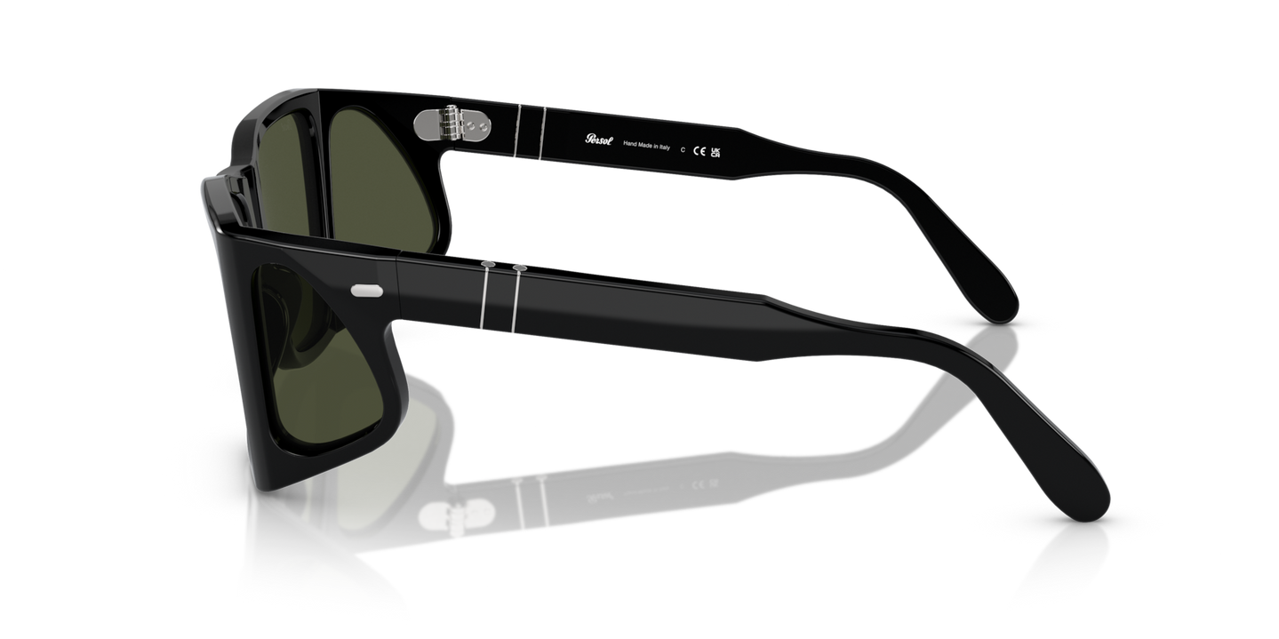 Persol PO0009 con Montura Negro y Lentes Verde - Imagen 1