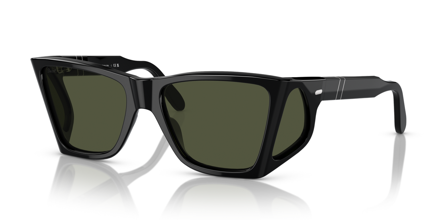Persol PO0009 con Montura Negro y Lentes Verde - Imagen 1