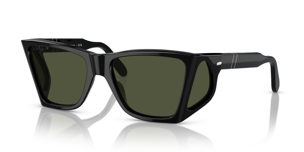 Persol PO0009 con Montura Negro y Lentes Verde - Imagen 1