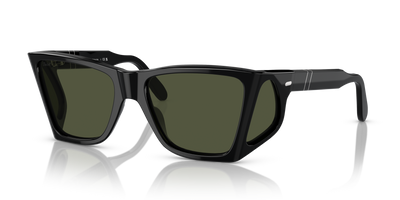 Persol PO0009 con Montura Negro y Lentes Verde - Imagen 1