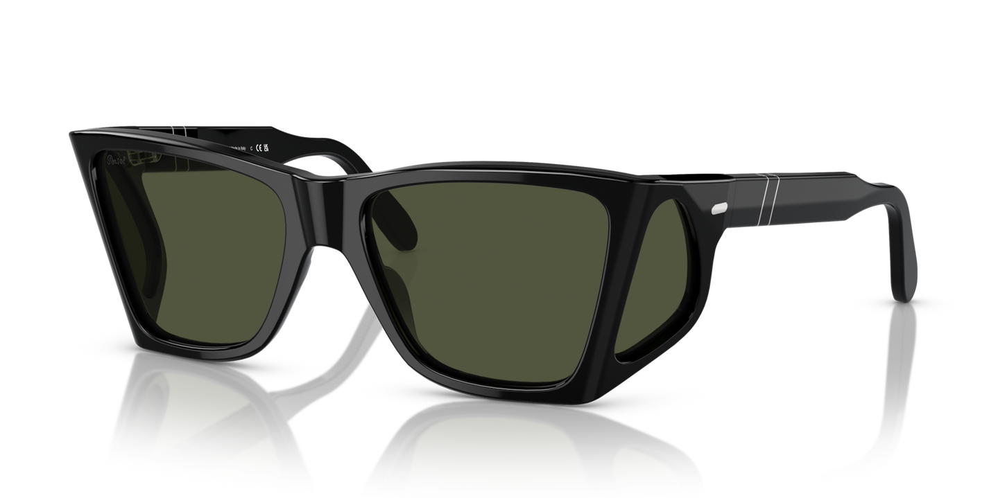Persol PO0009 with Black Frame and Green Lenses - Image 1