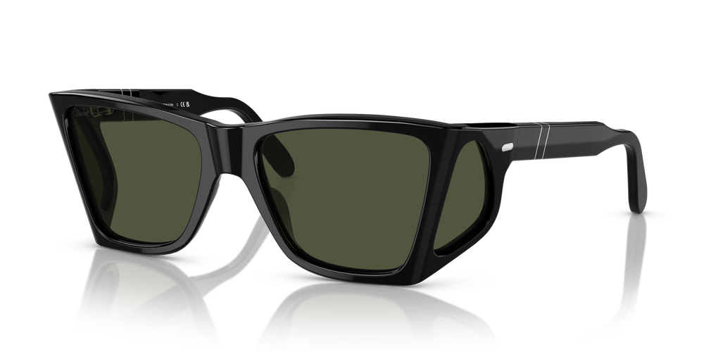 Persol PO0009 with Black Frame and Green Lenses - Image 1