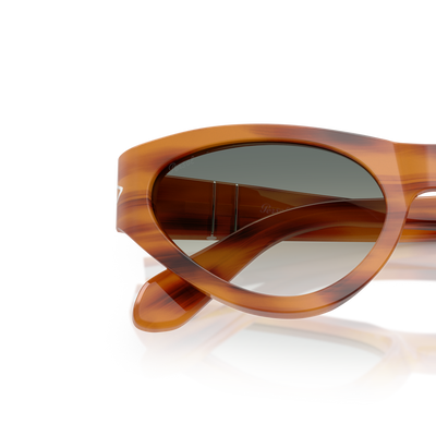 Persol PO0052S with Striped Brown Frame and Green Lenses – Variant Image