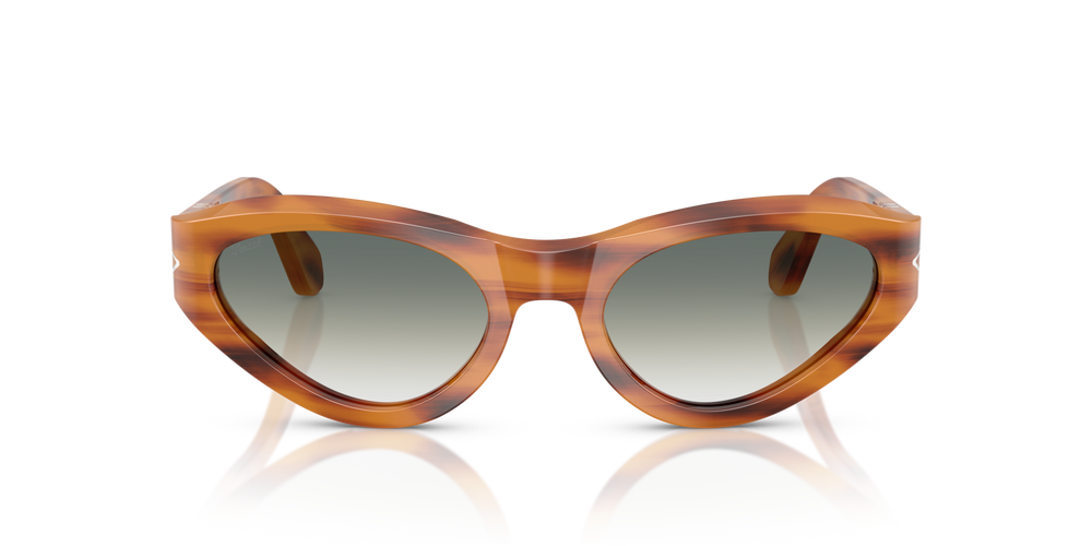 Persol PO0052S with Striped Brown Frame and Green Lenses - Image 2
