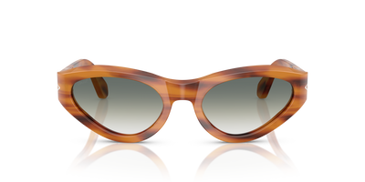 Persol PO0052S with Striped Brown Frame and Green Lenses - Image 2