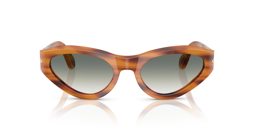 Persol PO0052S with Striped Brown Frame and Green Lenses - Image 2
