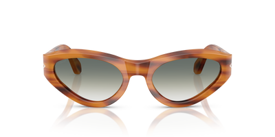Persol PO0052S with Striped Brown Frame and Green Lenses - Image 2