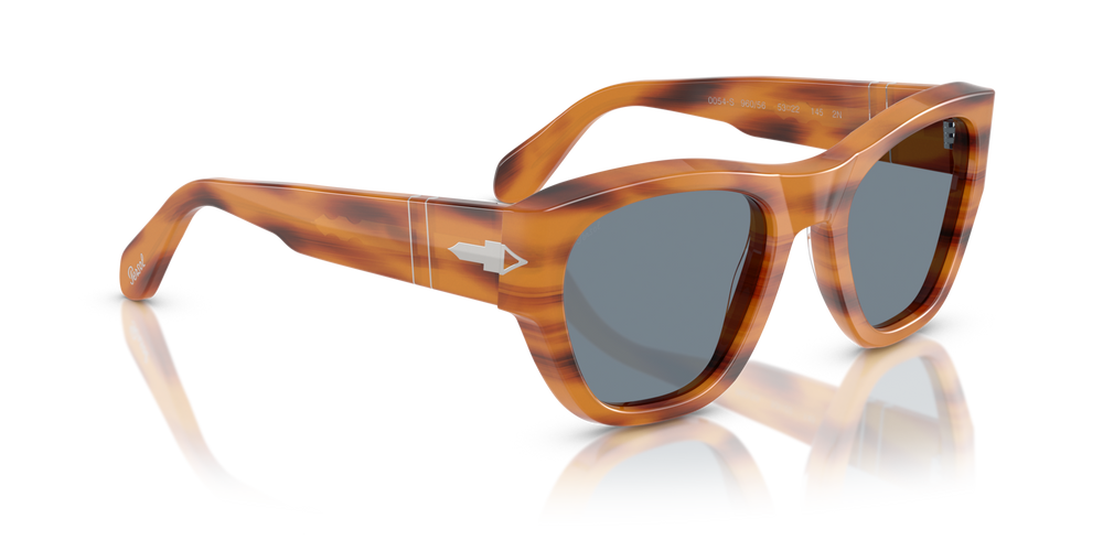 Persol PO0054S with Striped Brown Frame and Blue Lenses - Image 3