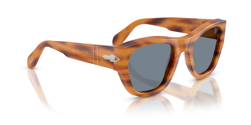 Persol PO0054S with Striped Brown Frame and Blue Lenses - Image 3