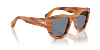 Persol PO0054S with Striped Brown Frame and Blue Lenses - Image 3