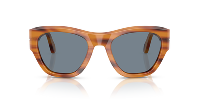 Persol PO0054S with Striped Brown Frame and Blue Lenses - Image 2