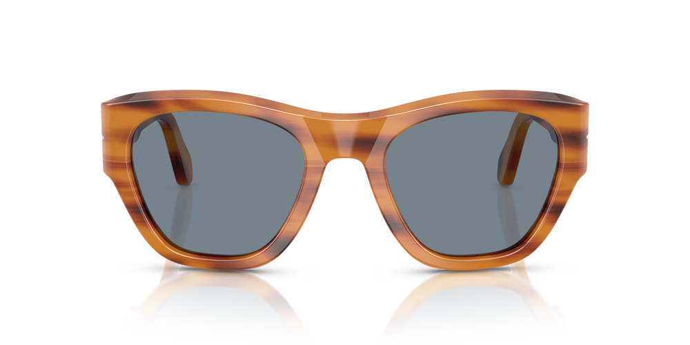 Persol PO0054S with Striped Brown Frame and Blue Lenses - Image 2