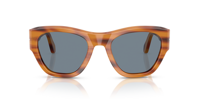 Persol PO0054S with Striped Brown Frame and Blue Lenses - Image 2
