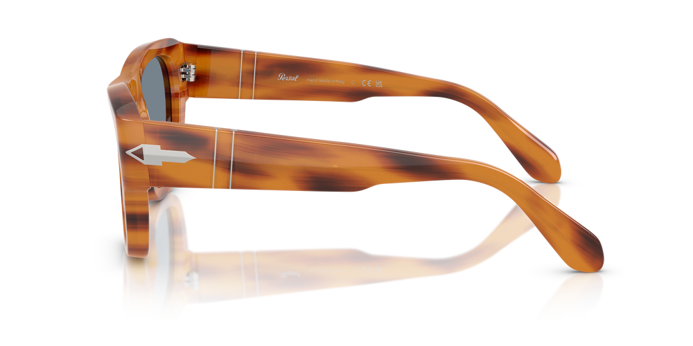 Persol PO0054S with Striped Brown Frame and Blue Lenses - Image 4