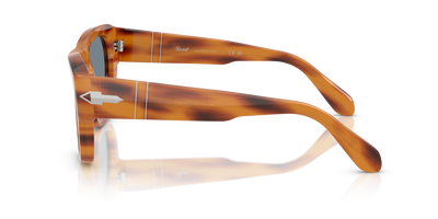 Persol PO0054S with Striped Brown Frame and Blue Lenses - Image 4